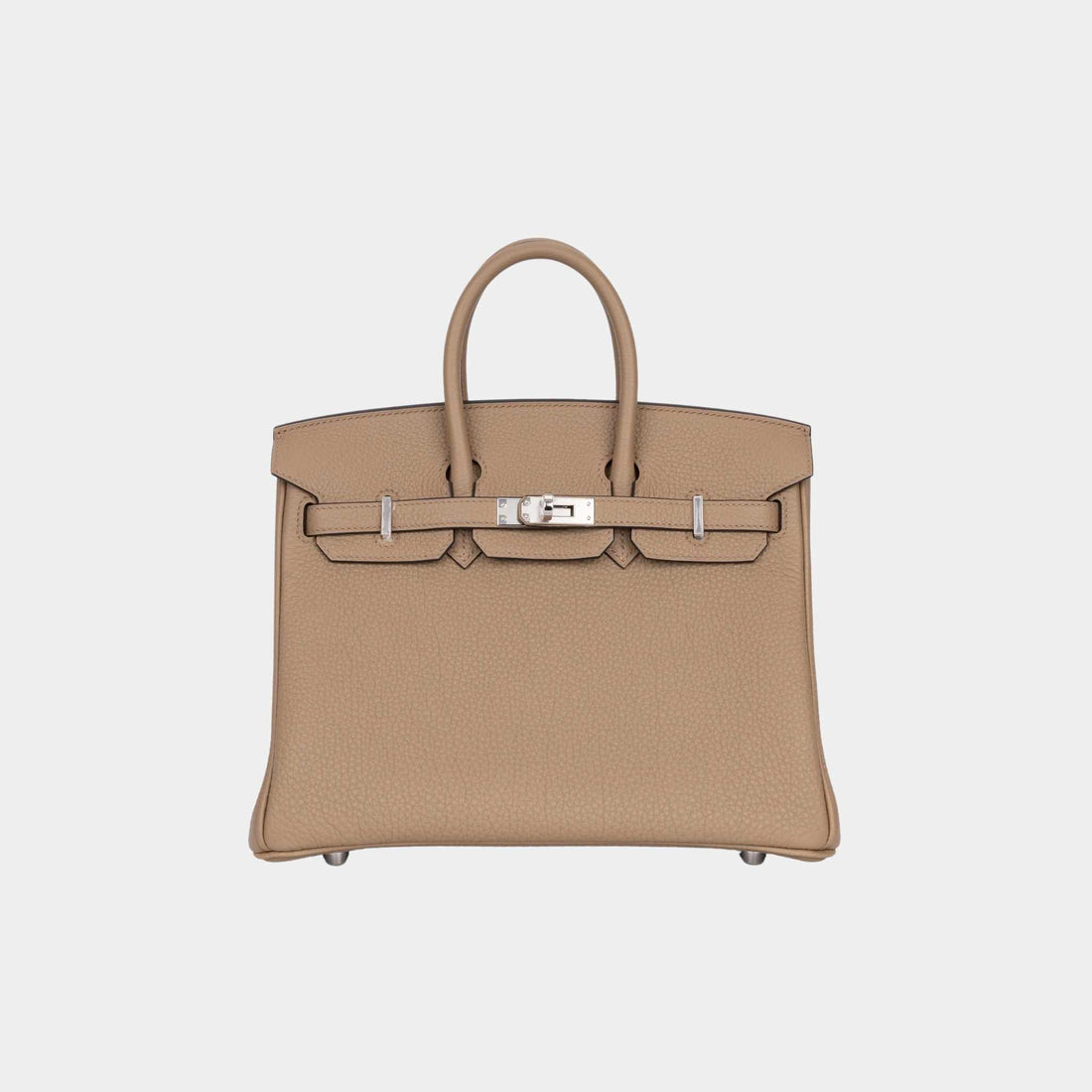 Hermes Birkin 25 Togo Beige Marfa PHW, Front