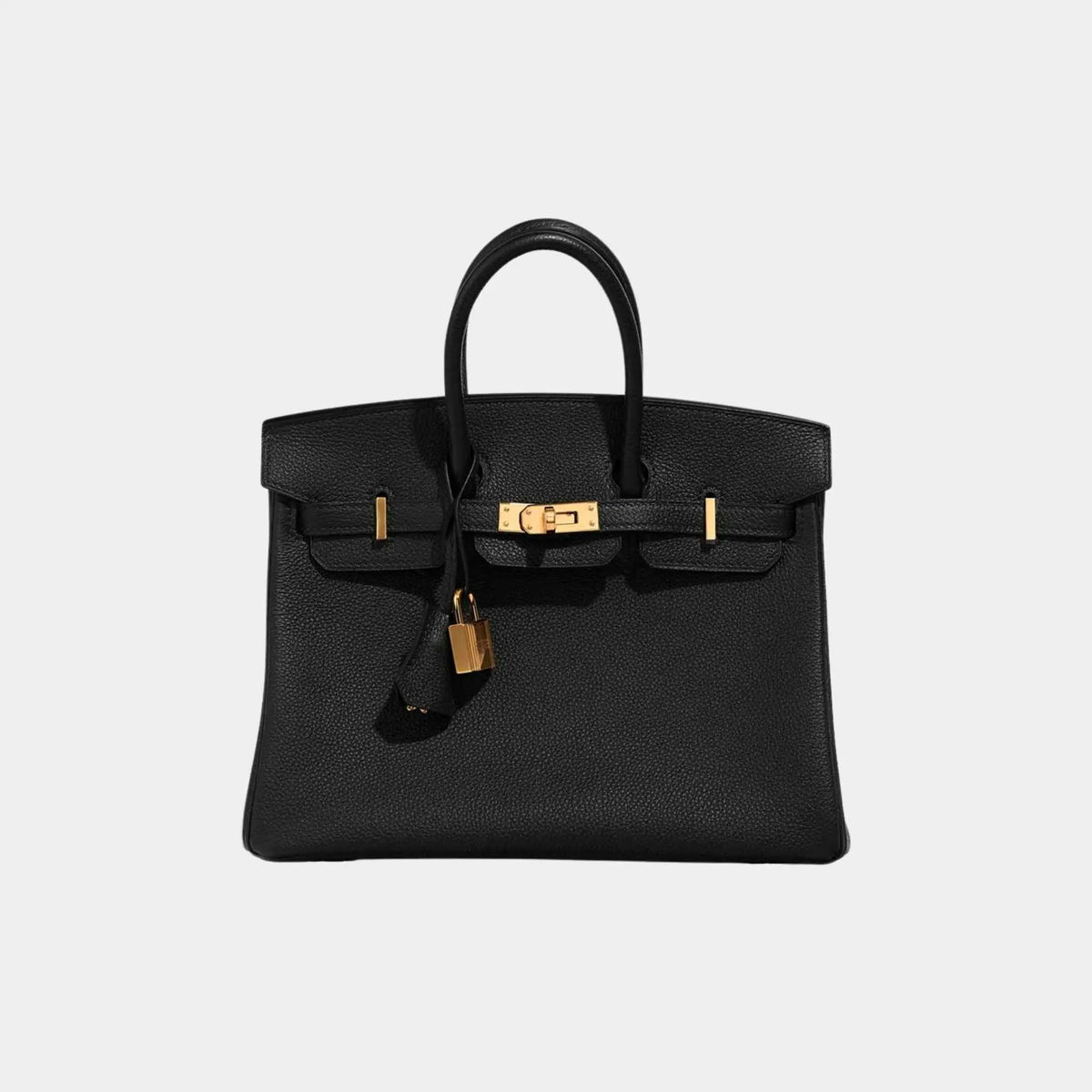 حقيبة Birkin 25 من جلد Togo باللون الأسود مع إكسسوارات ذهبية