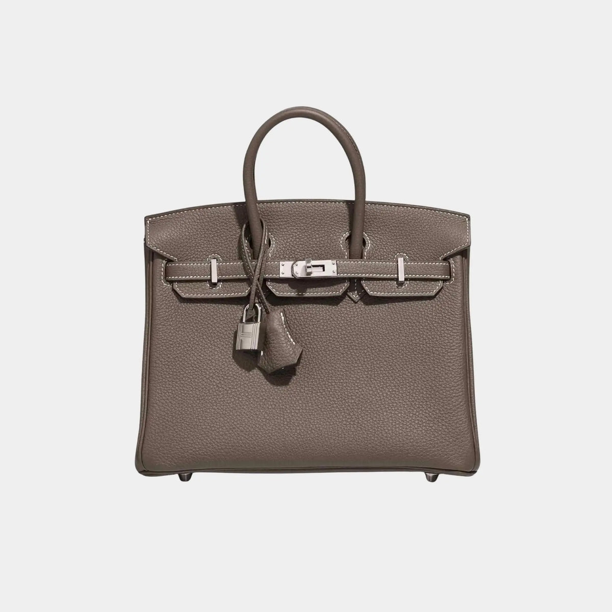 حقيبة Birkin 25 من جلد Togo باللون Etoupe مع إكسسوارات بلاديوم