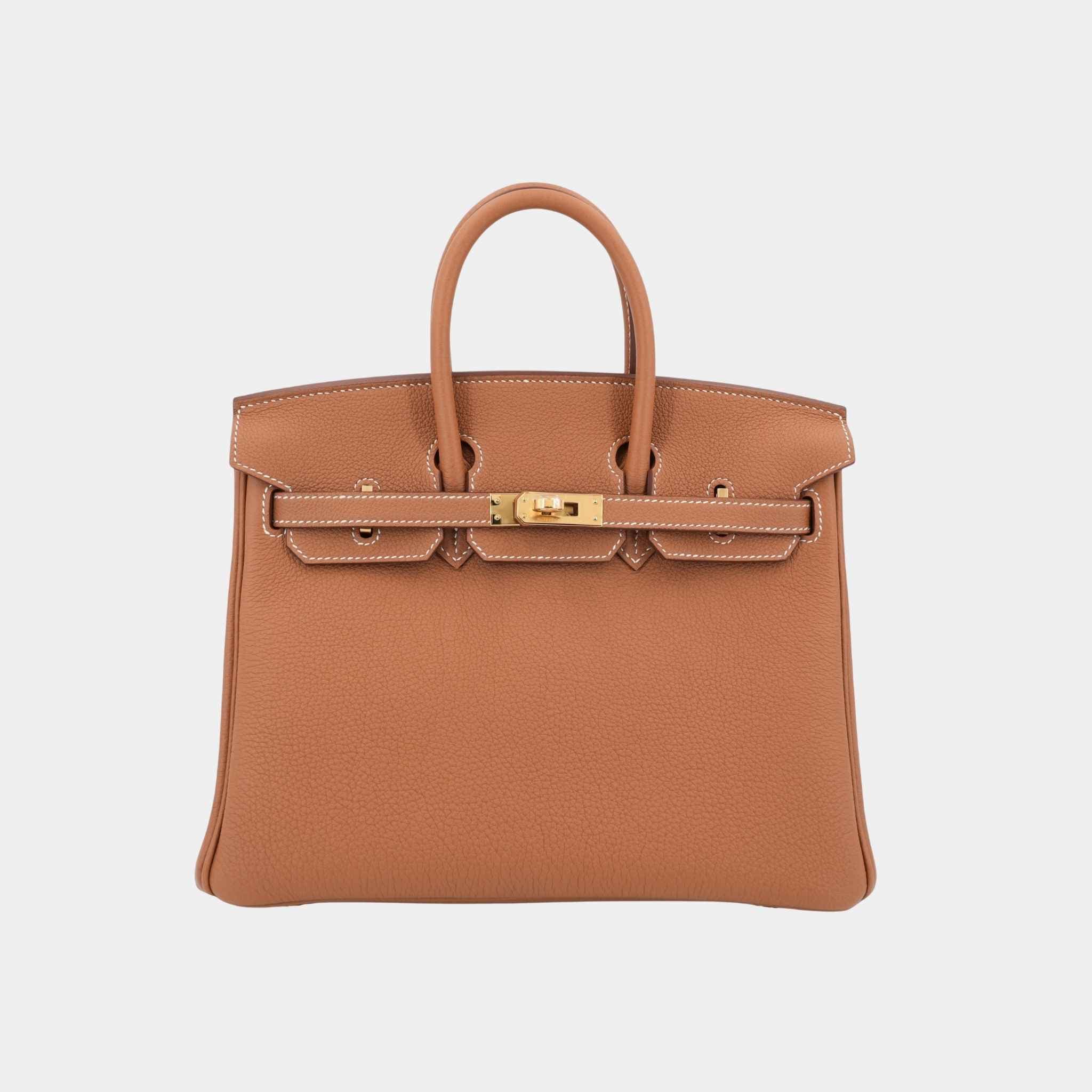 Hermes Birkin 25 Togo Gold GHW, Front