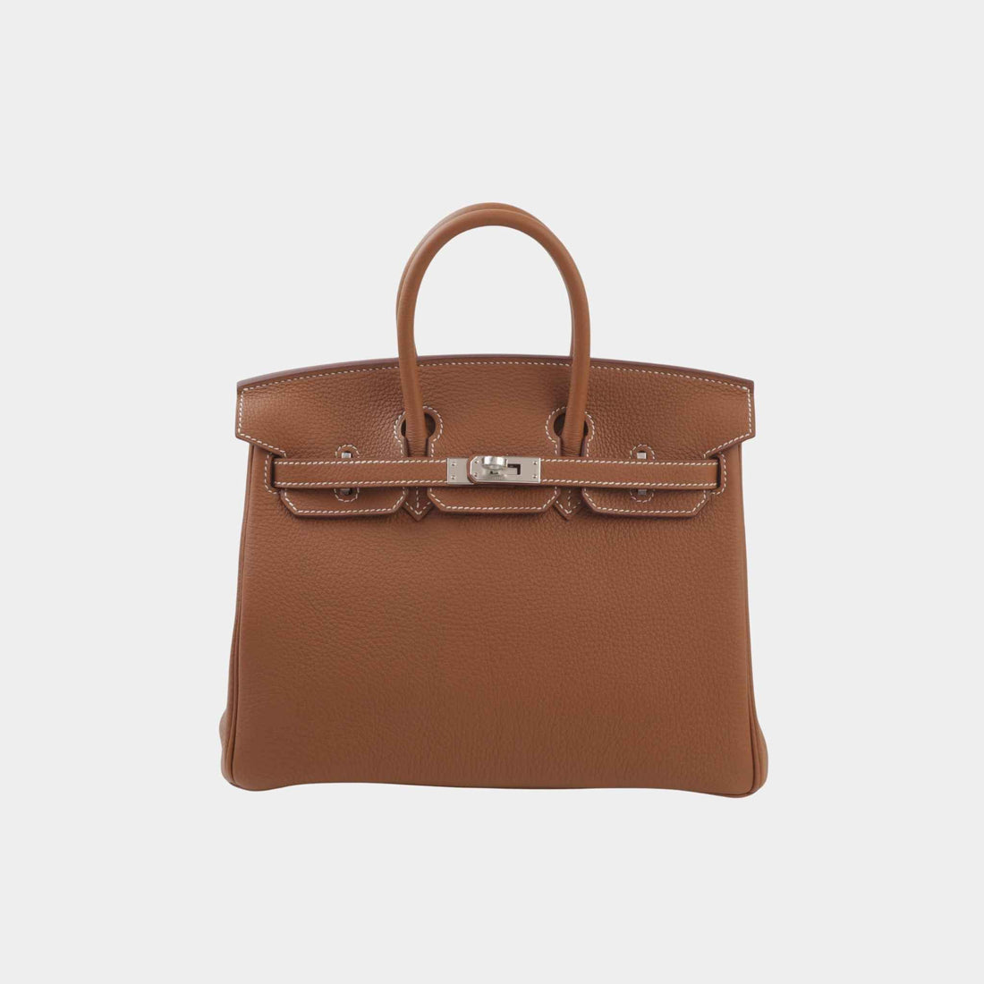 Hermes Birkin 25 Togo Gold/Gris Misty PHW, Front