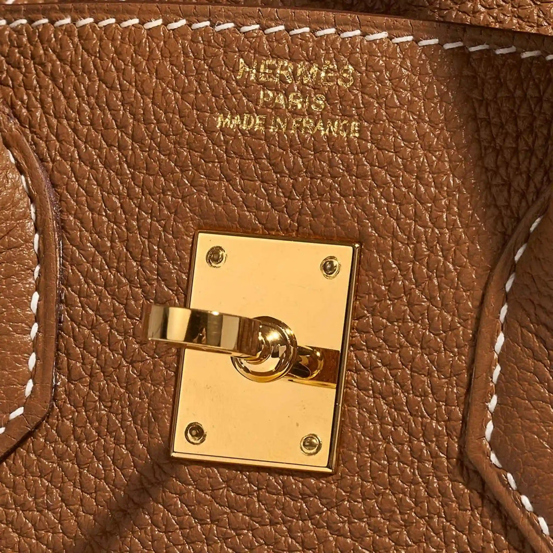 Hermes Birkin 25 Togo Gold, Close Up, Hardware