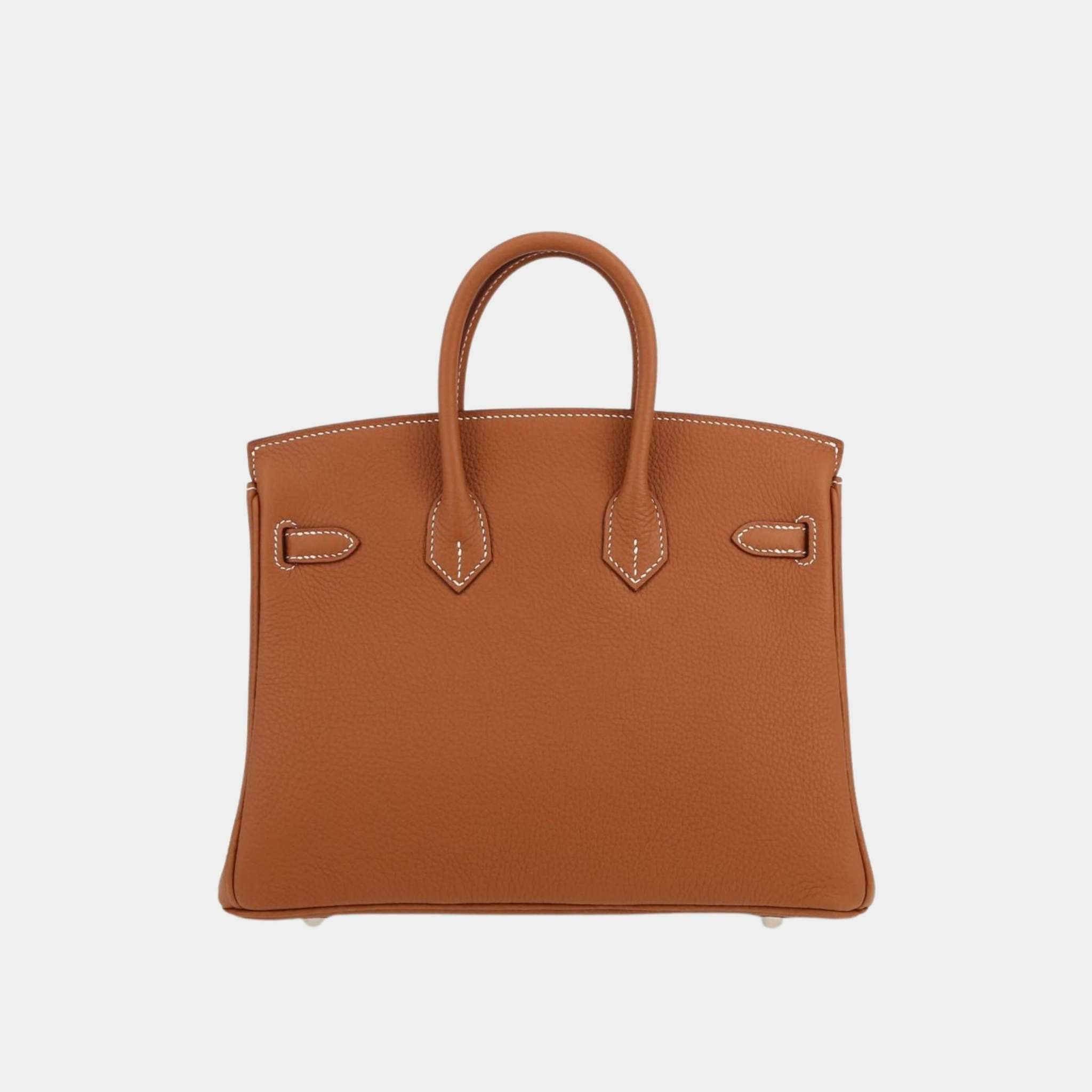 Hermes Birkin 25 Togo Gold PHW, Front, Back