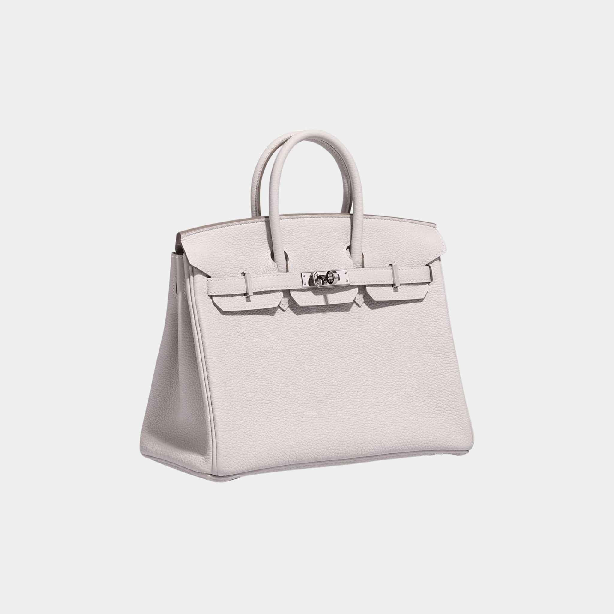 Hermes Birkin 25 Togo Gris Pale PHW, Front, Side
