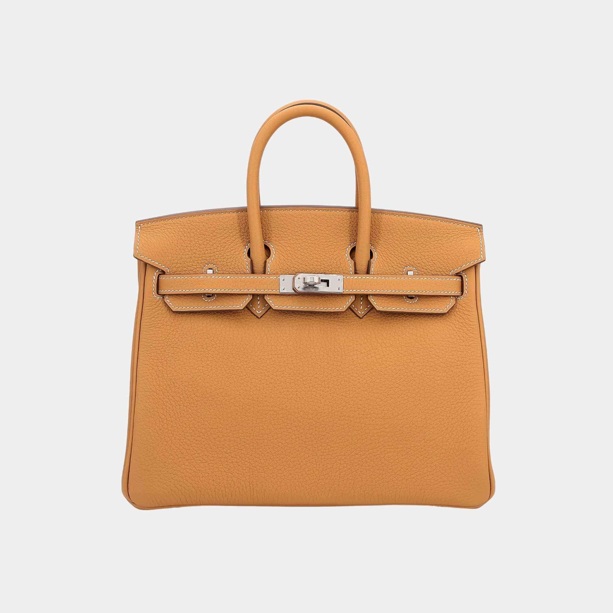 Hermes Birkin 25 Togo Natural Sable PHW, Front