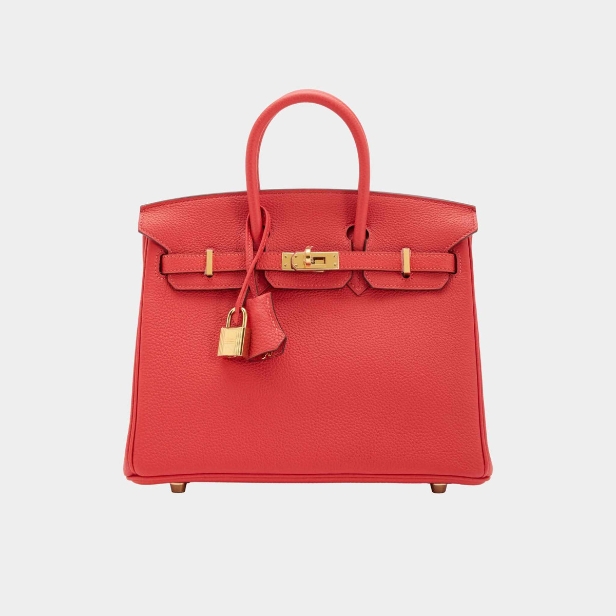حقيبة Birkin 25 من جلد Togo باللون الأحمر Tomato Rouge
