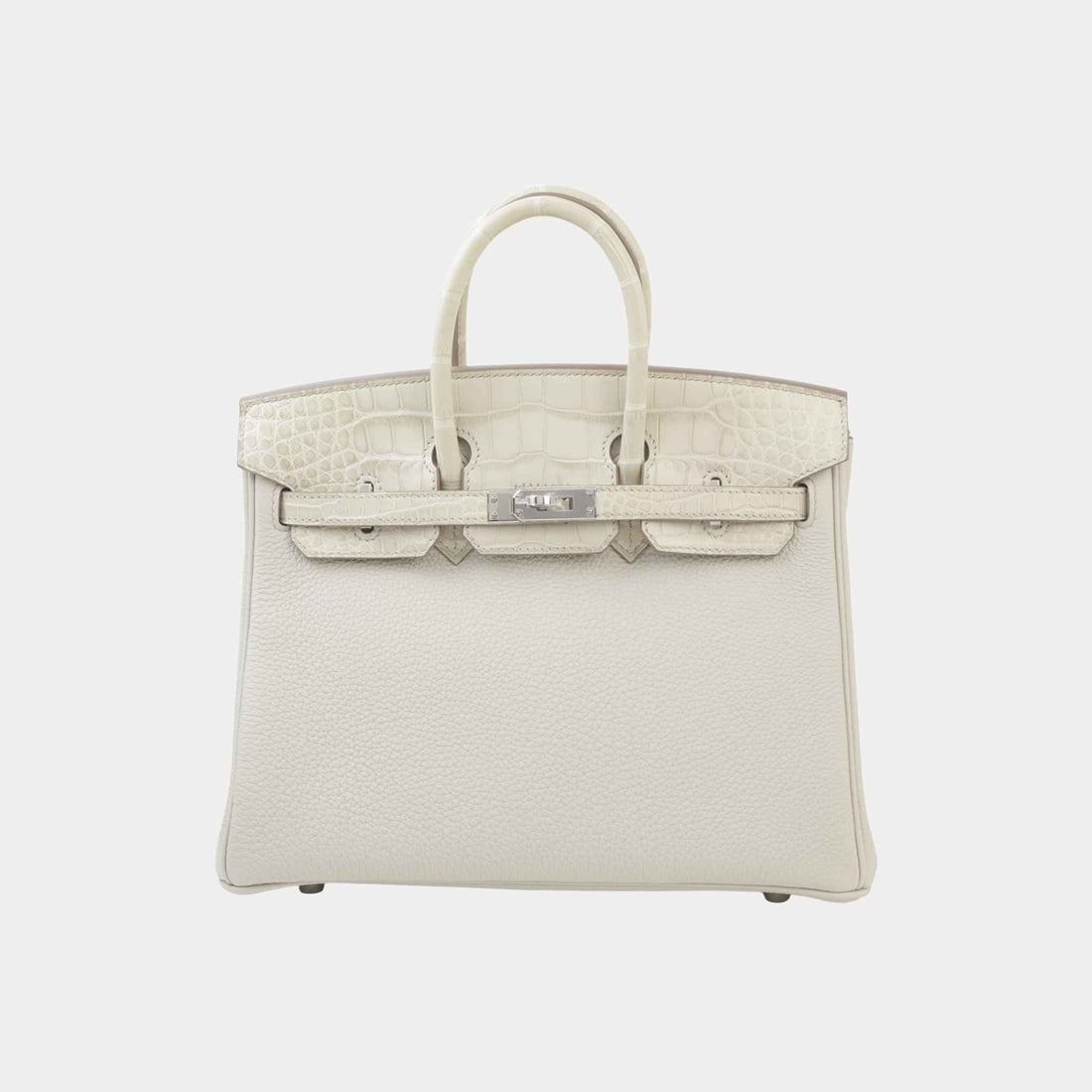 Hermes Birkin 25 Touch Togo Matte Alligator Beton PHW, Front