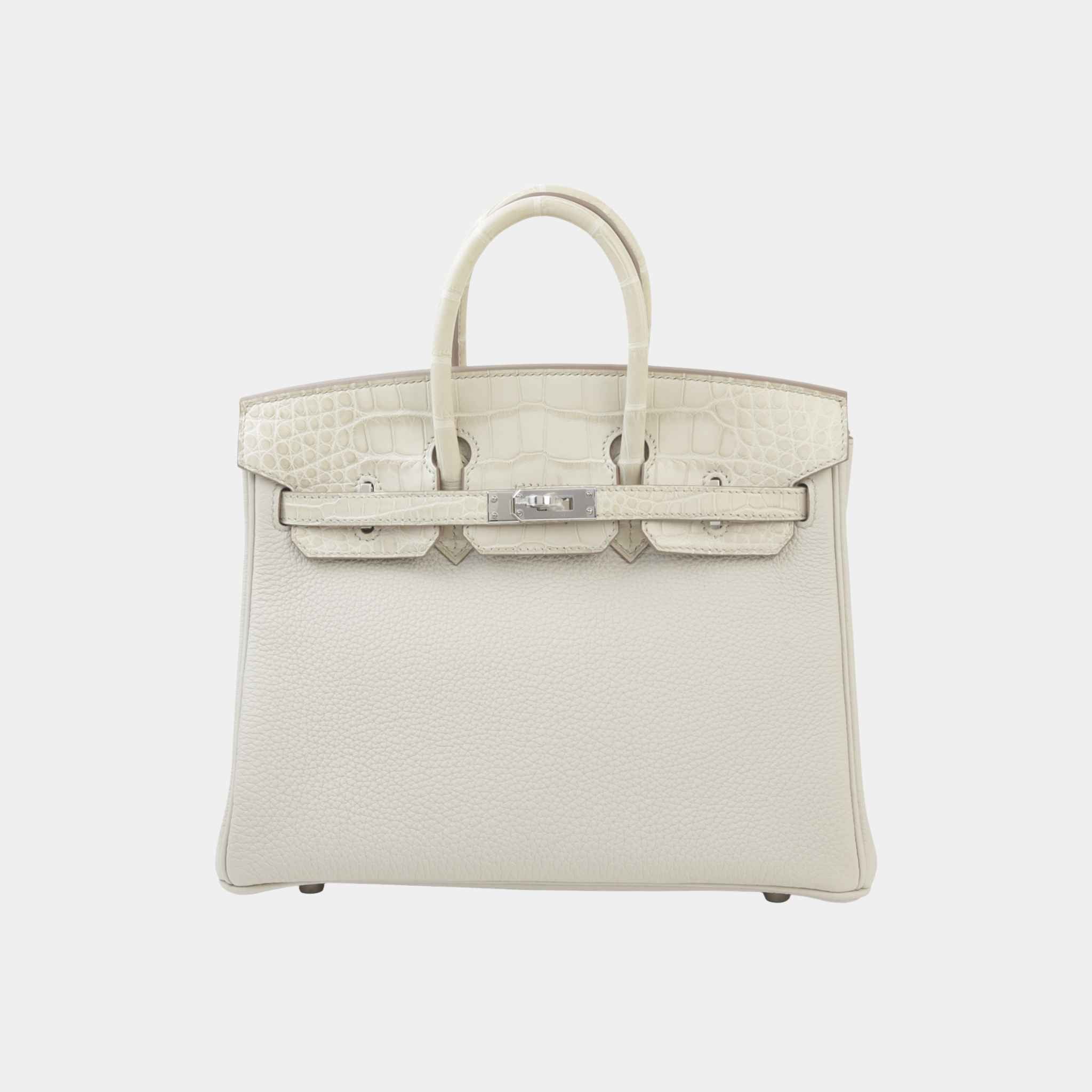 Hermes Birkin 25 Touch Togo Matte Alligator Beton PHW, Front