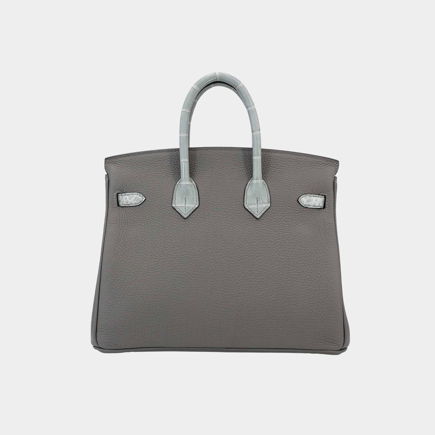 Hermes Birkin 25 Touch Togo-Matte Alligator Gris Meyer/Gris Ciment PHW, Back