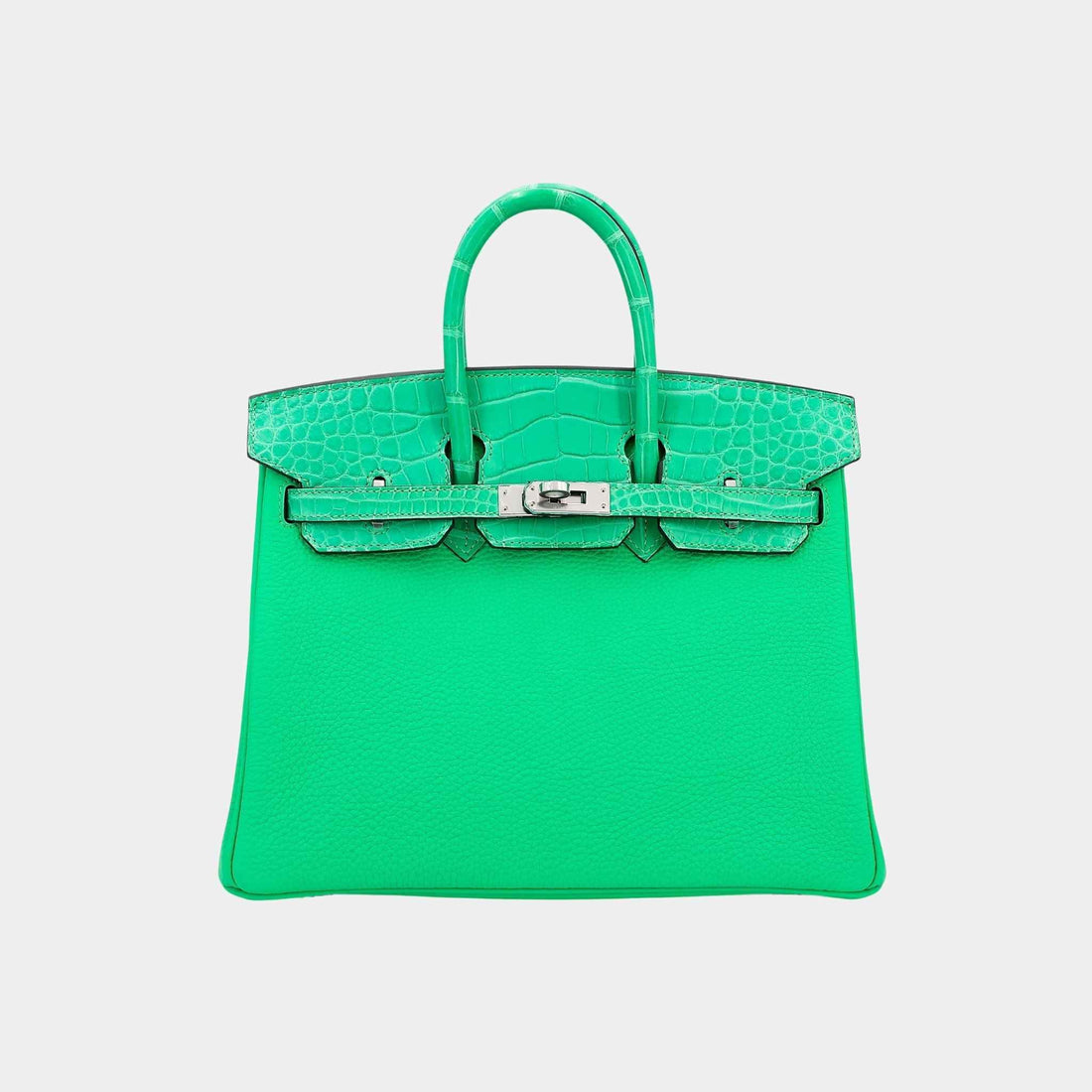 Hermes Birkin 25 Touch Togo-Matte Alligator Vert Comics PHW, Front