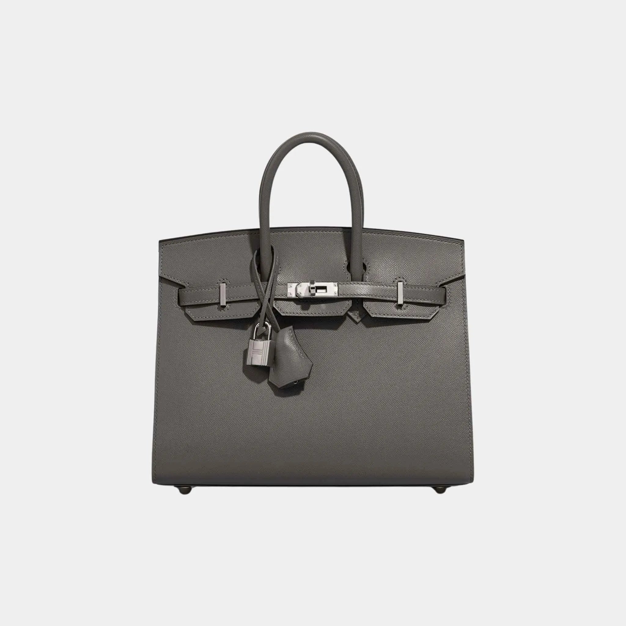 Hermes Birkin 25 Madame Sellier Gris Meyer, Front