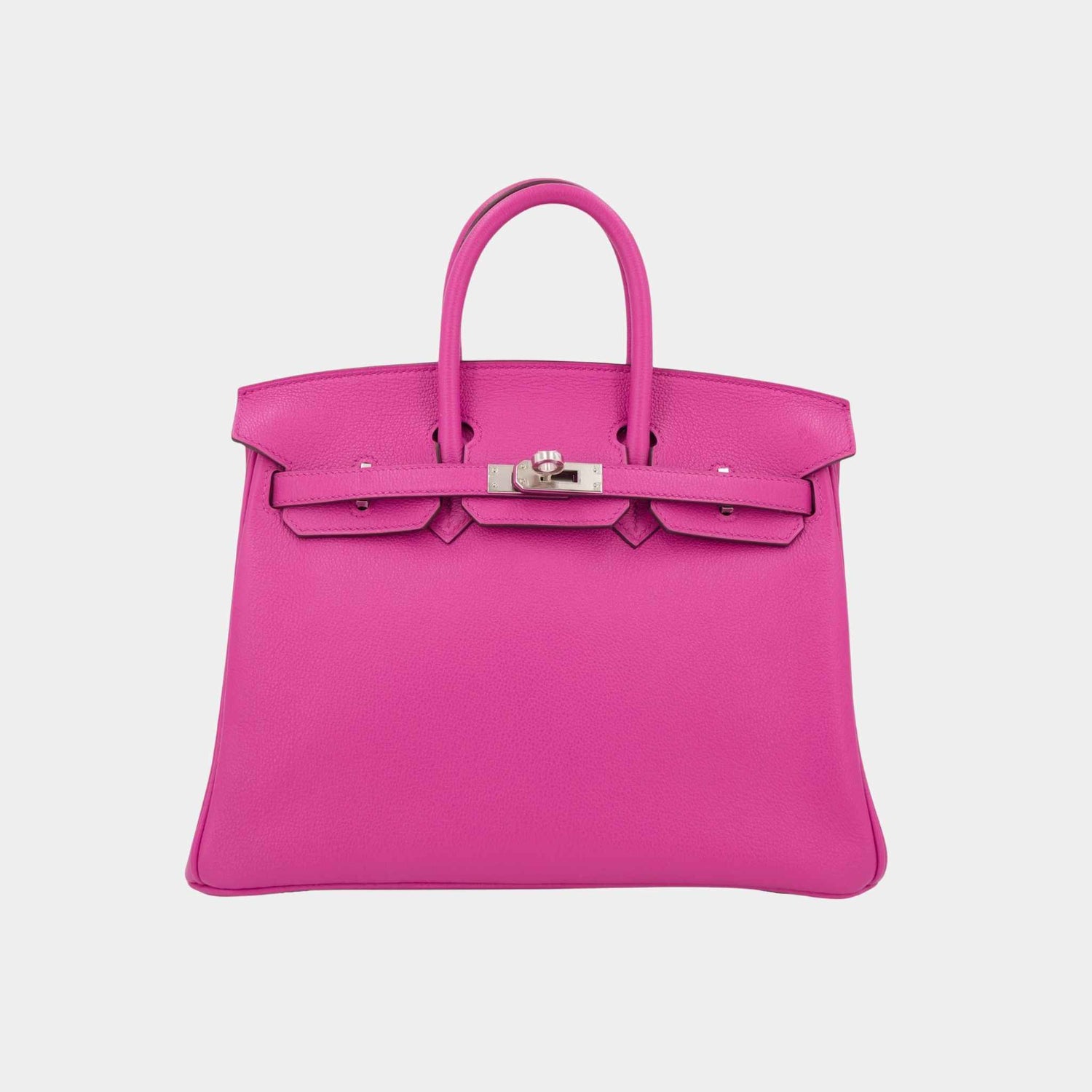 Hermes Birkin 25 Verso Taurillion Novillo Magnolia/Capucine PHW, Front