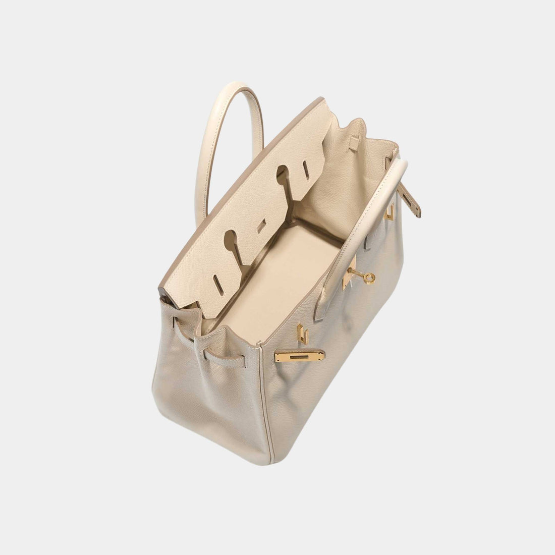 Hermes Birkin 30 Epsom Craie GHW، مفتوح