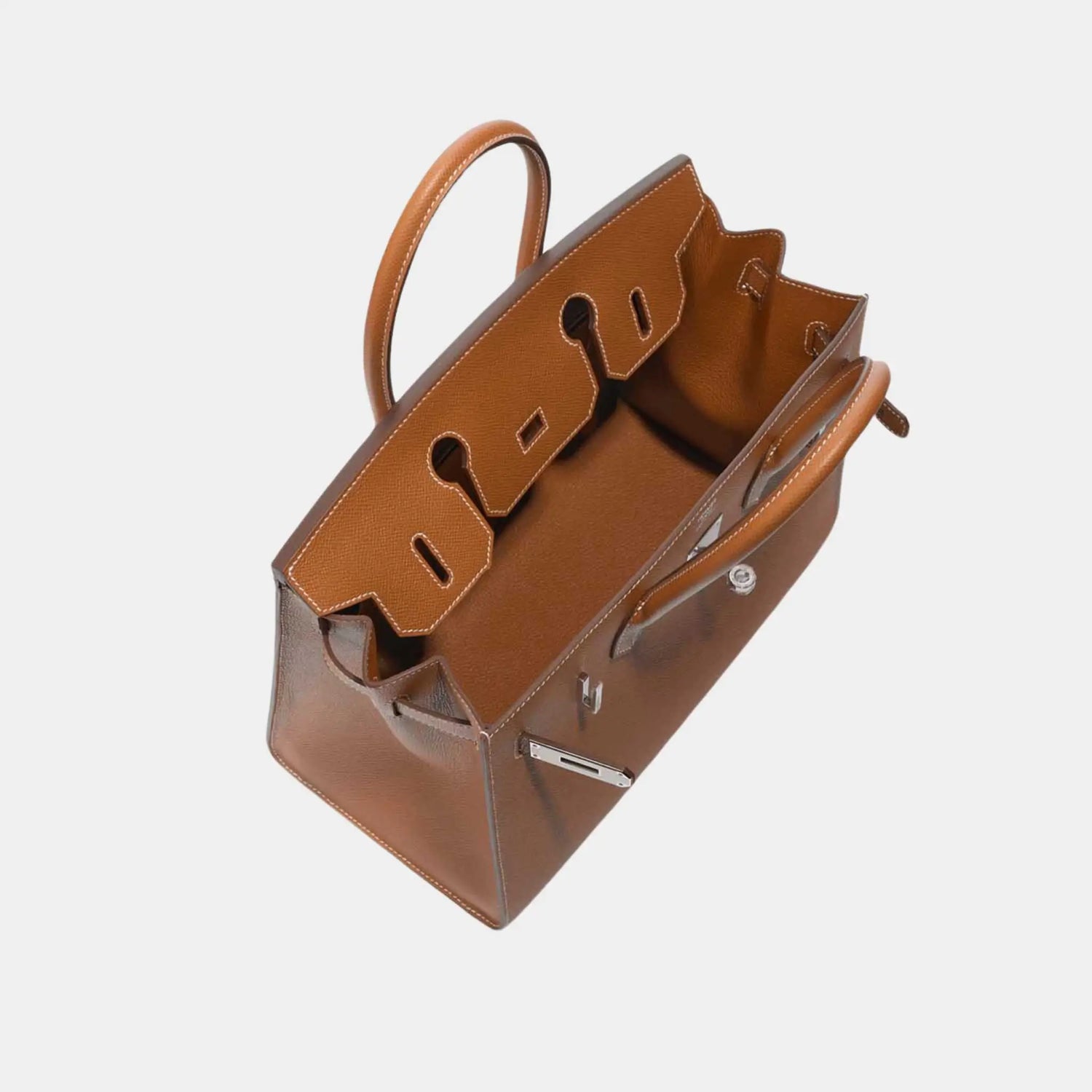 Hermes Birkin 30 Epsom Gold PHW, Top, Open