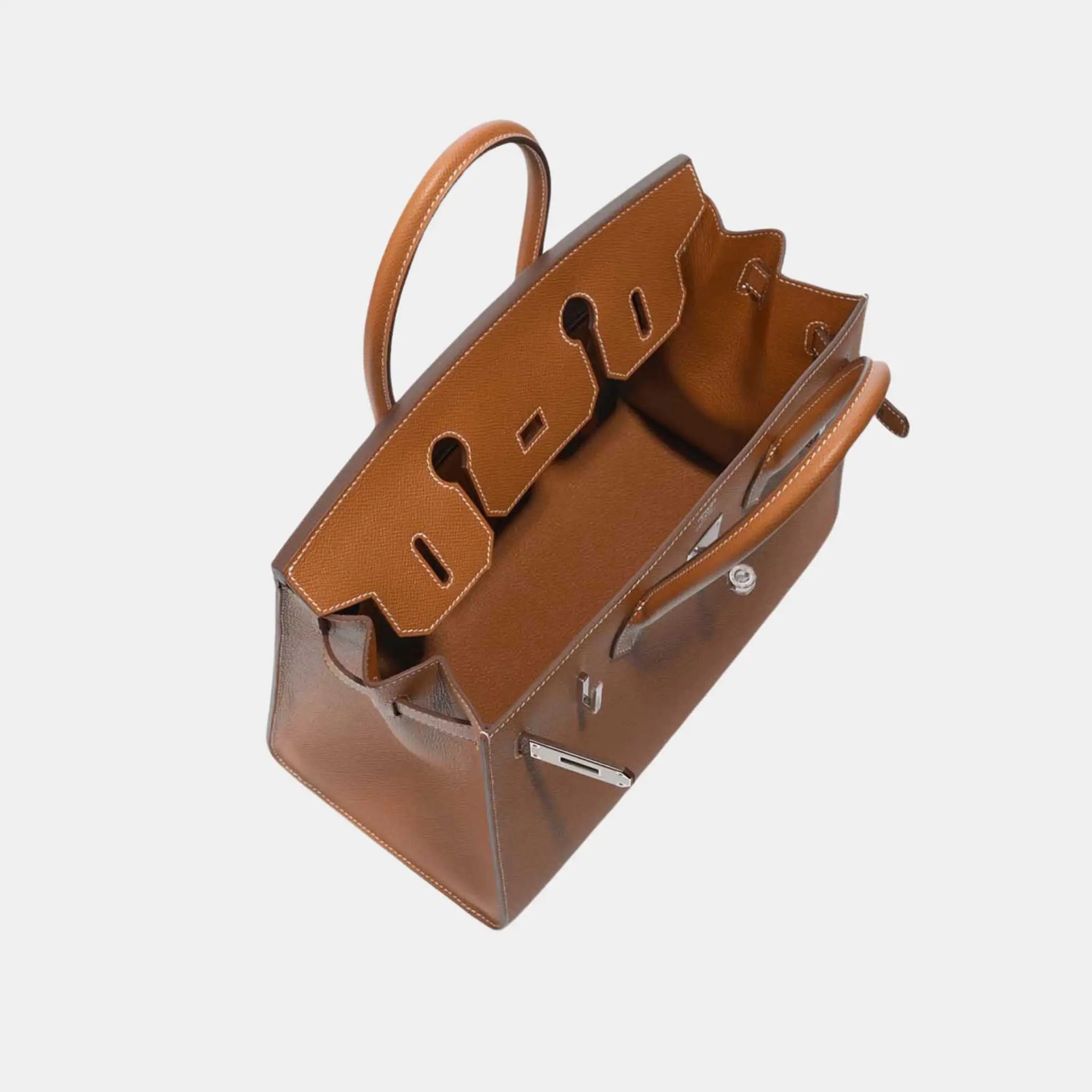 Hermes Birkin 30 Epsom Gold PHW, Top, Open