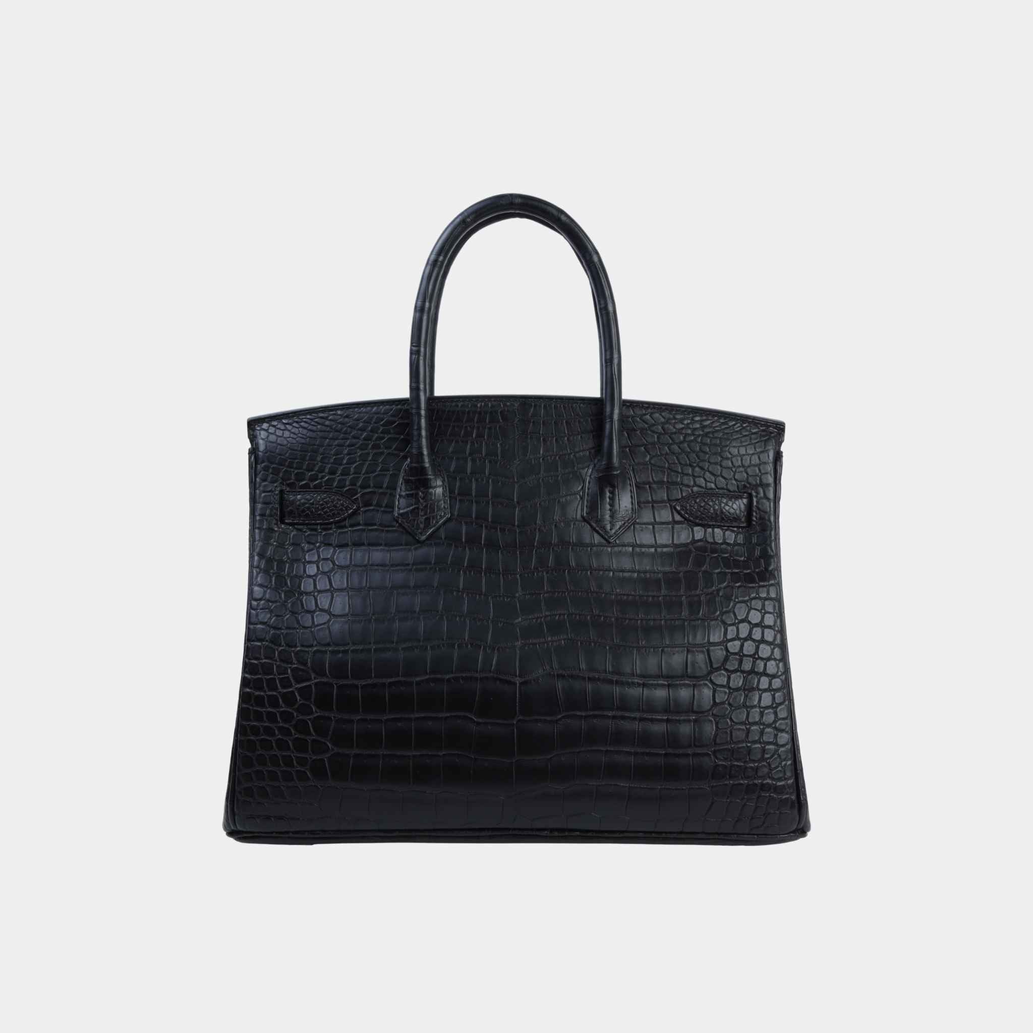Hermes Birkin 30 Porosus Crocodile Black PHW, Back