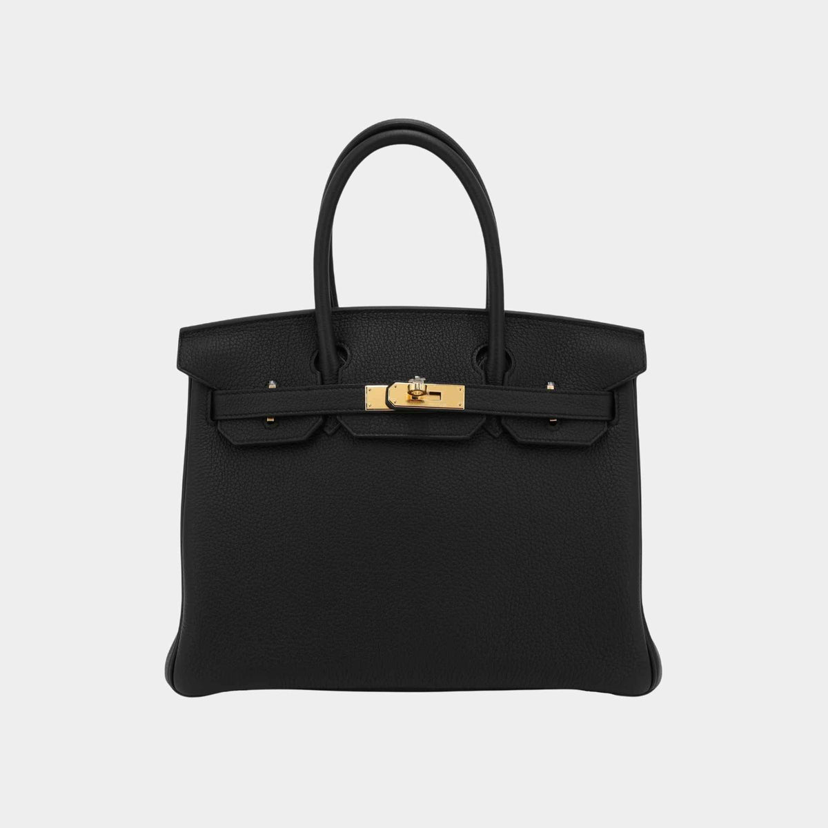 حقيبة Birkin 30 من جلد Togo باللون الأسود مع إكسسوارات ذهبية