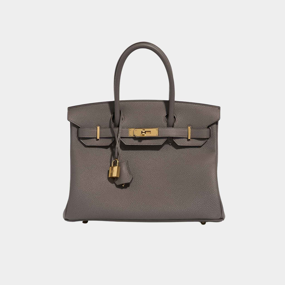 حقيبة Birkin 30 من جلد Togo باللون Gris Etain مع إكسسوارات ذهبية