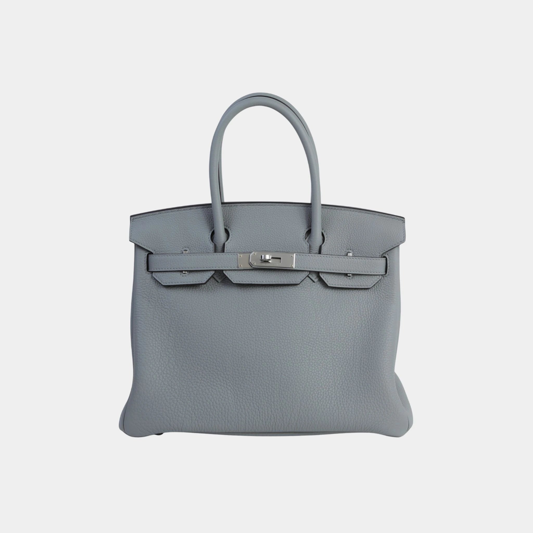 Hermes Birkin 30 Togo Gris Mouette PHW, Front