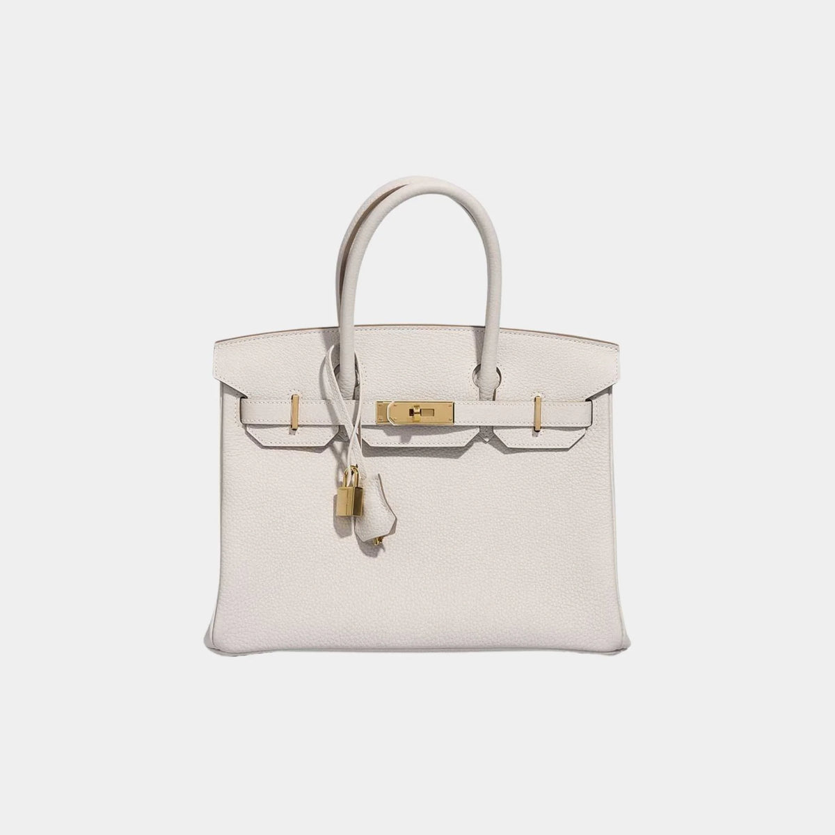حقيبة Birkin 30 من جلد Togo باللون Gris Pale مع إكسسوارات ذهبية