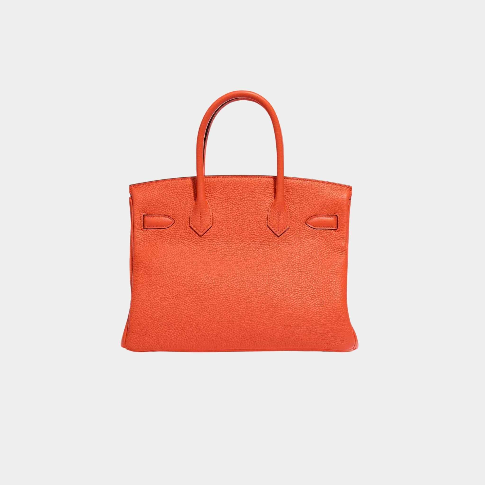 Hermes Birkin 30 Togo Orange Poppy PHW, Back