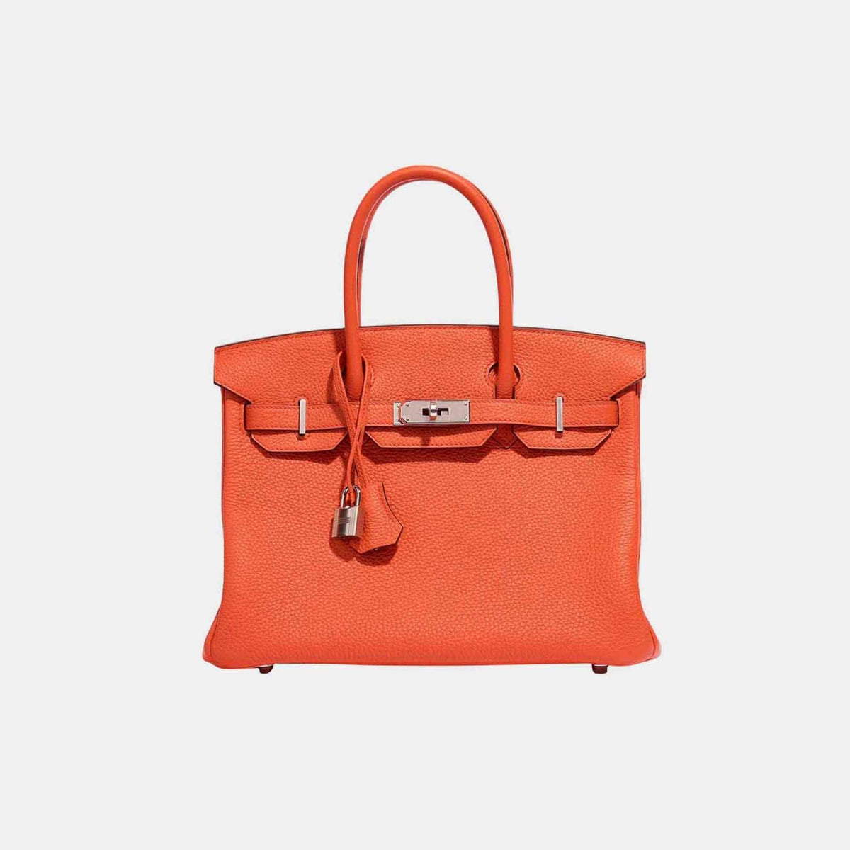 حقيبة Birkin 30 من جلد Togo باللون Orange Poppy مع إكسسوارات بلاديوم