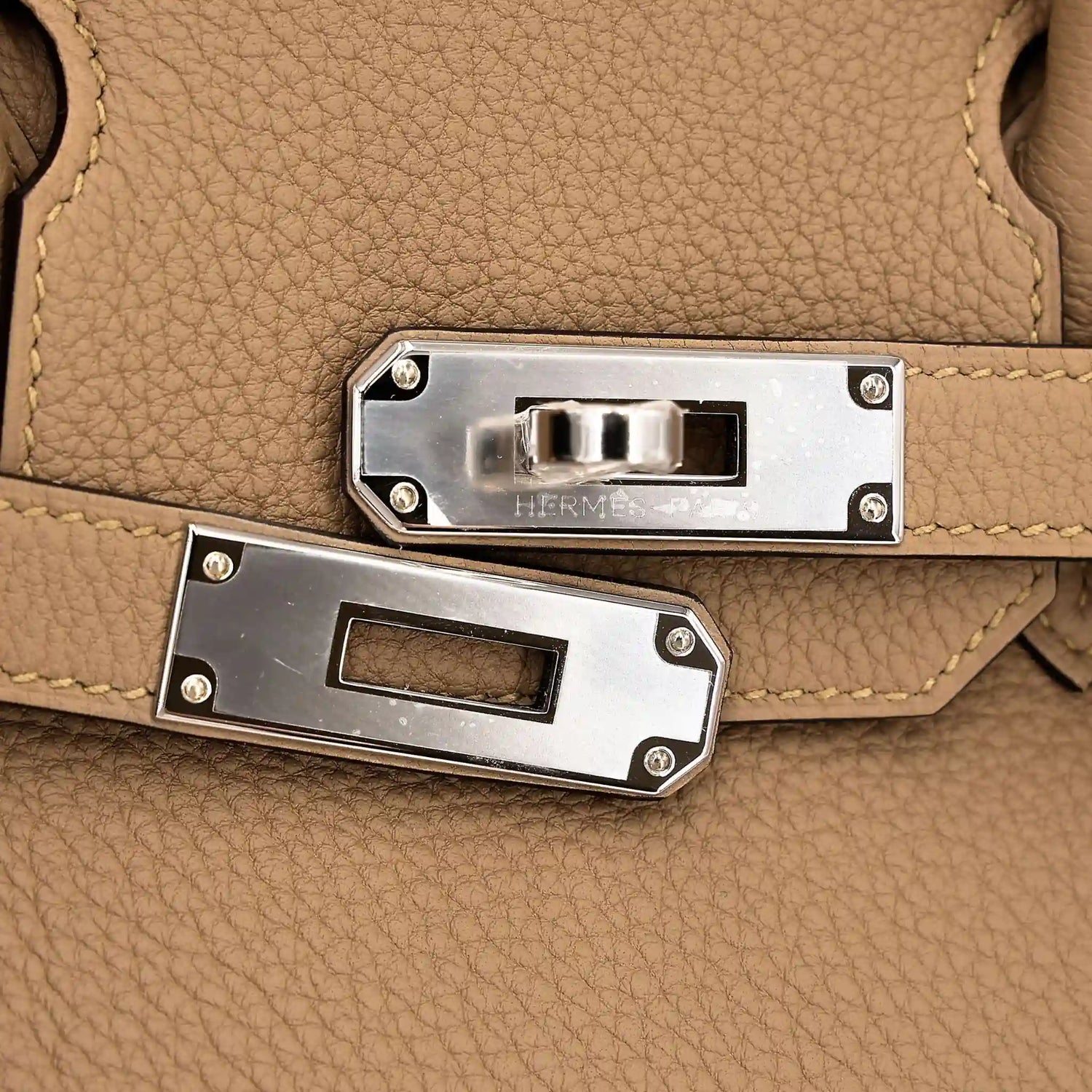 Hermes Birkin 30 Togo Poussiere PHW, Closeup