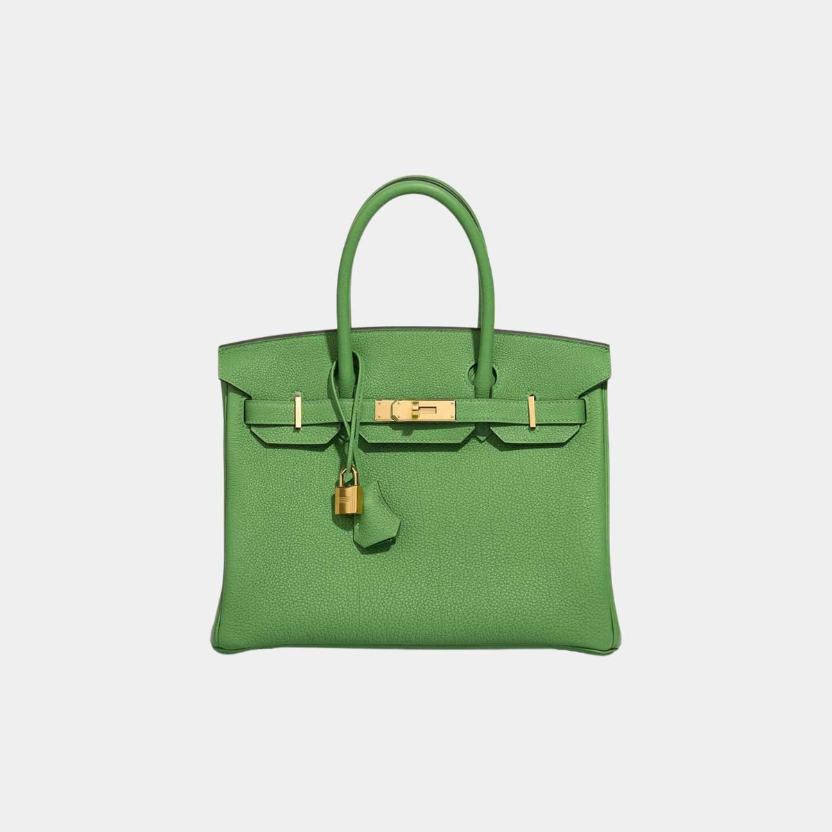 حقيبة Birkin 30 من جلد Togo باللون Vert Yucca مع إكسسوارات ذهبية