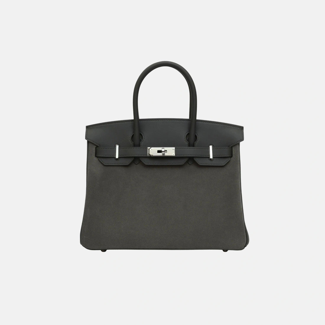 Hermes Birkin 30 Vert Mangrove Swift Doblis Suede PHW, Front