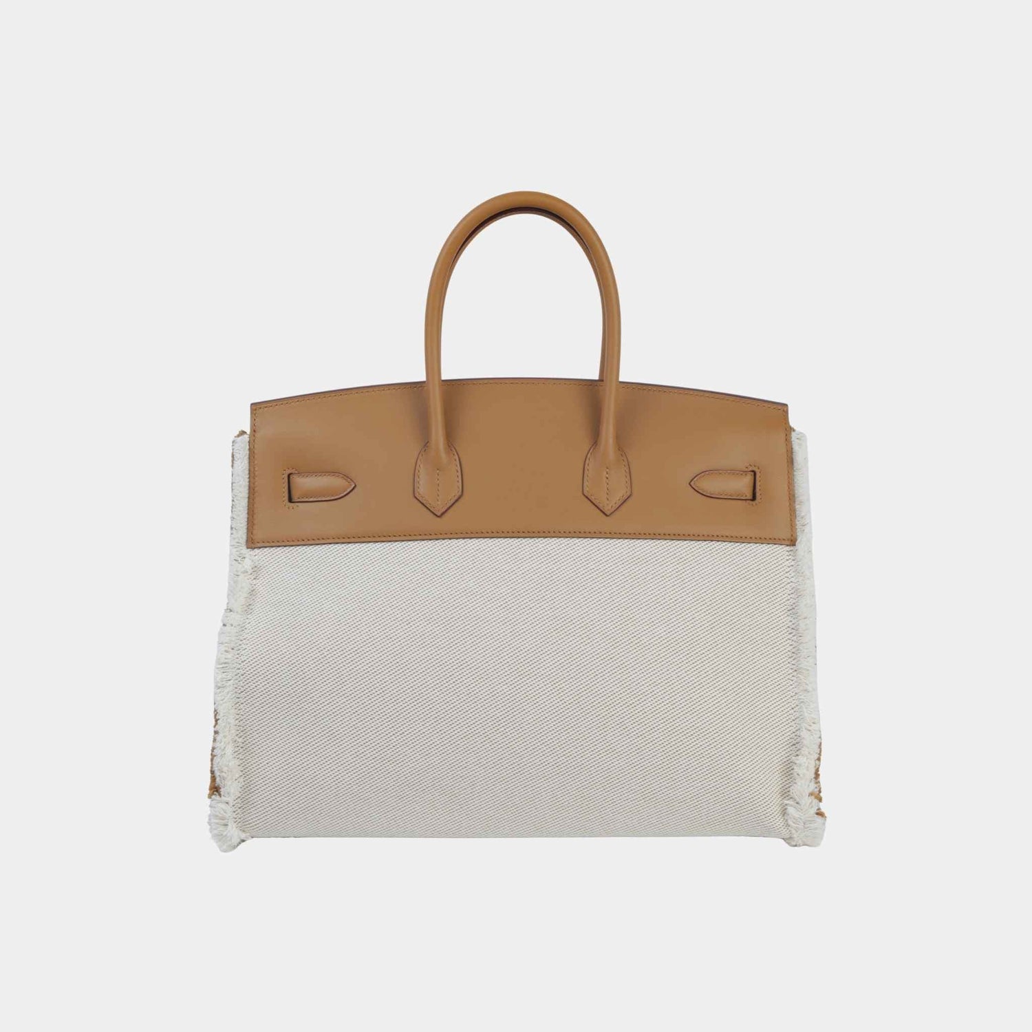 Hermes Birkin 35 Fray Fray Toile H Canvas-Swift Sesame PHW, Back