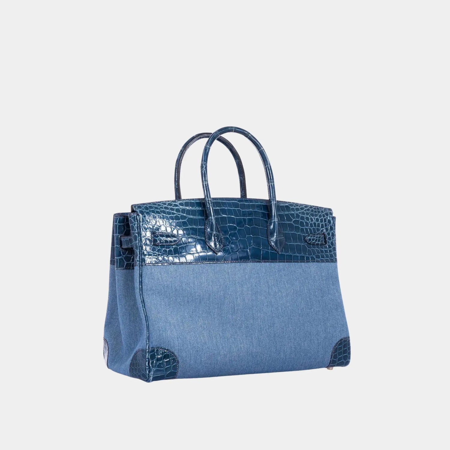 Hermes Birkin 35 Porosus Crocodile &amp; Denim Blue Roi PHW