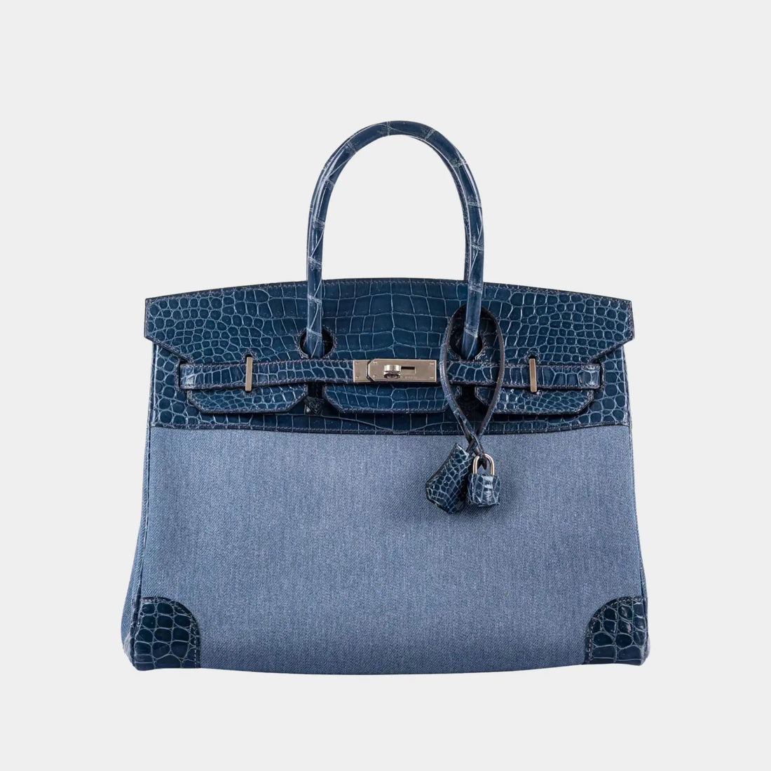 Hermes Birkin 35 Porosus Crocodile & Denim Blue Roi PHW