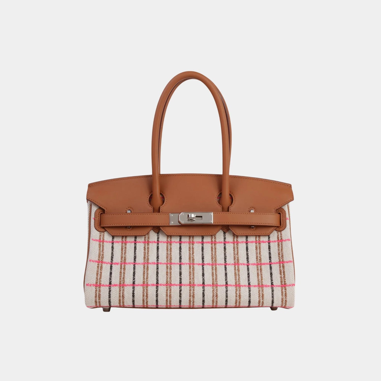 Birkin Shoulder Light 29 Swift-Toile H Canvas Gold PHW, Front