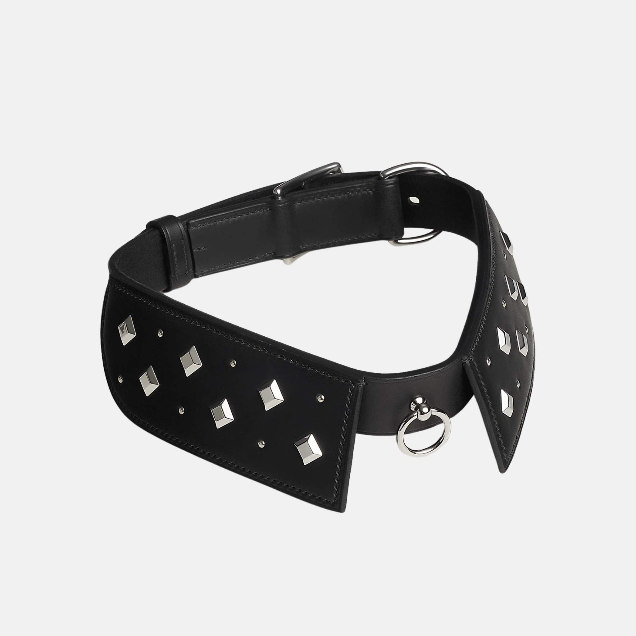 Hermes Black Tie Luxury Dog Collar, Medium