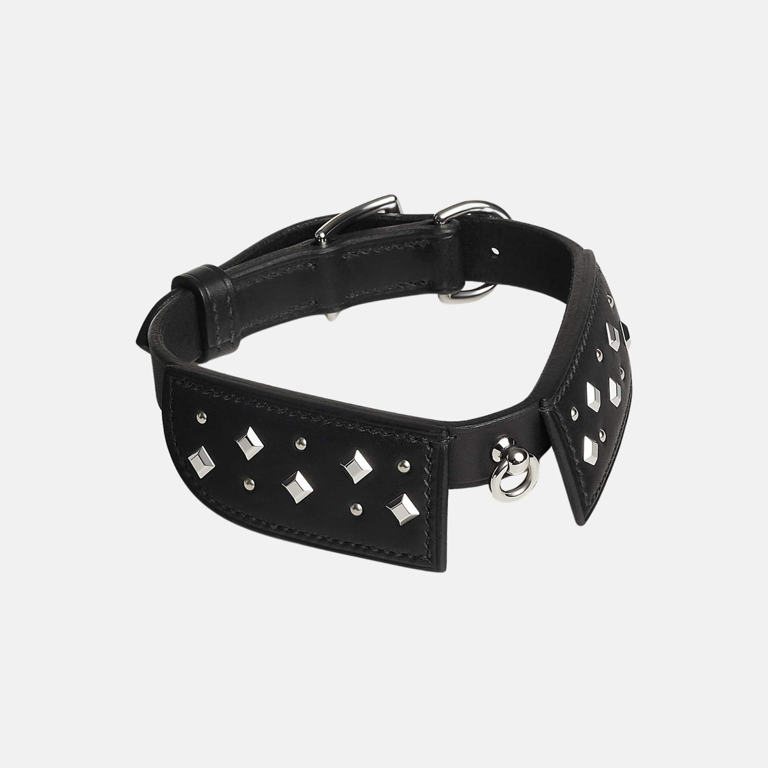 Hermes Black Tie Luxury Dog Collar, Small