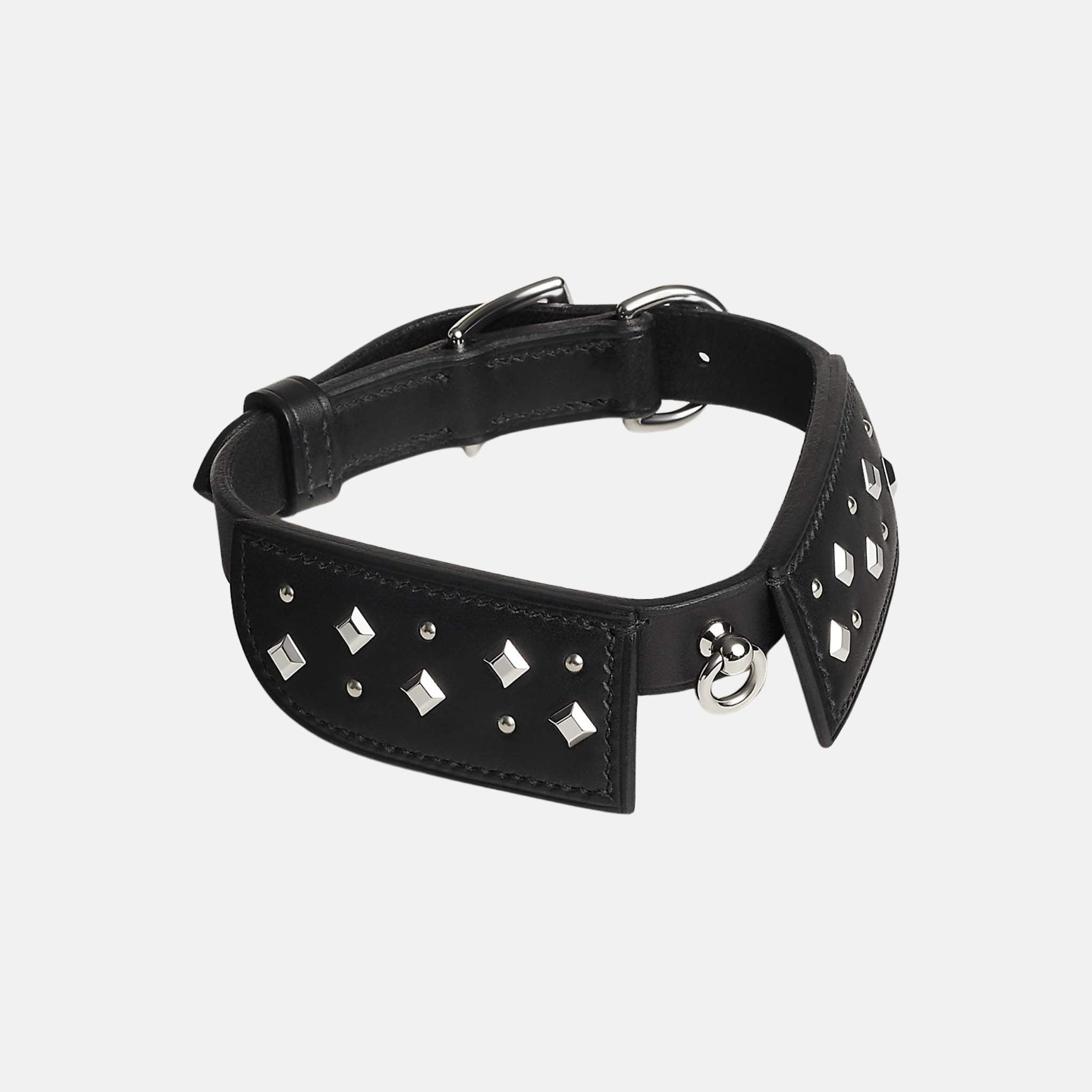 Hermes Black Tie Luxury Dog Collar, Small
