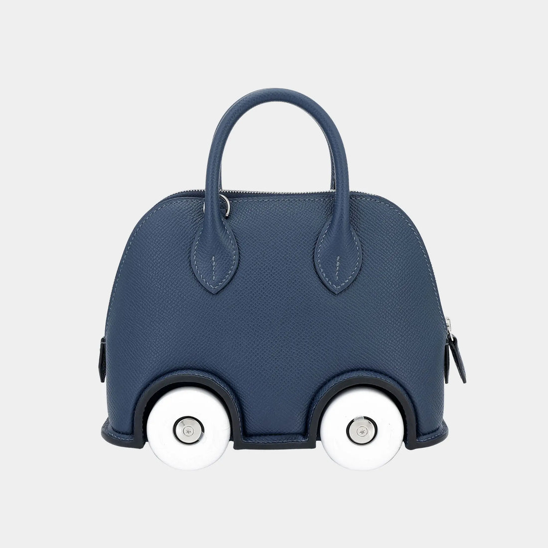 Hermes Bolide On Wheels Epsom Bleu de Prusse/White PHW, Front