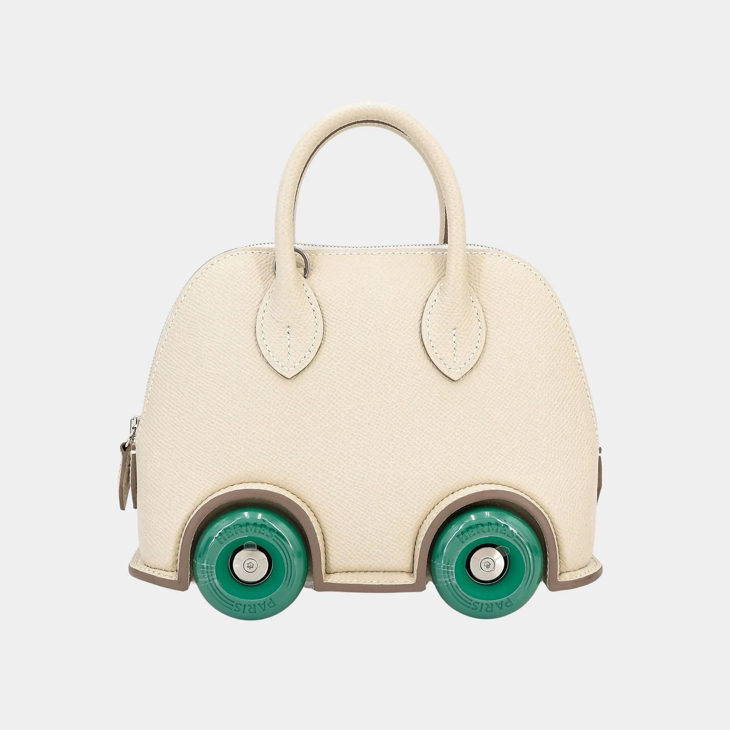 Hermes Bolide On Wheels Epsom Craie /Vert Vertigo PHW