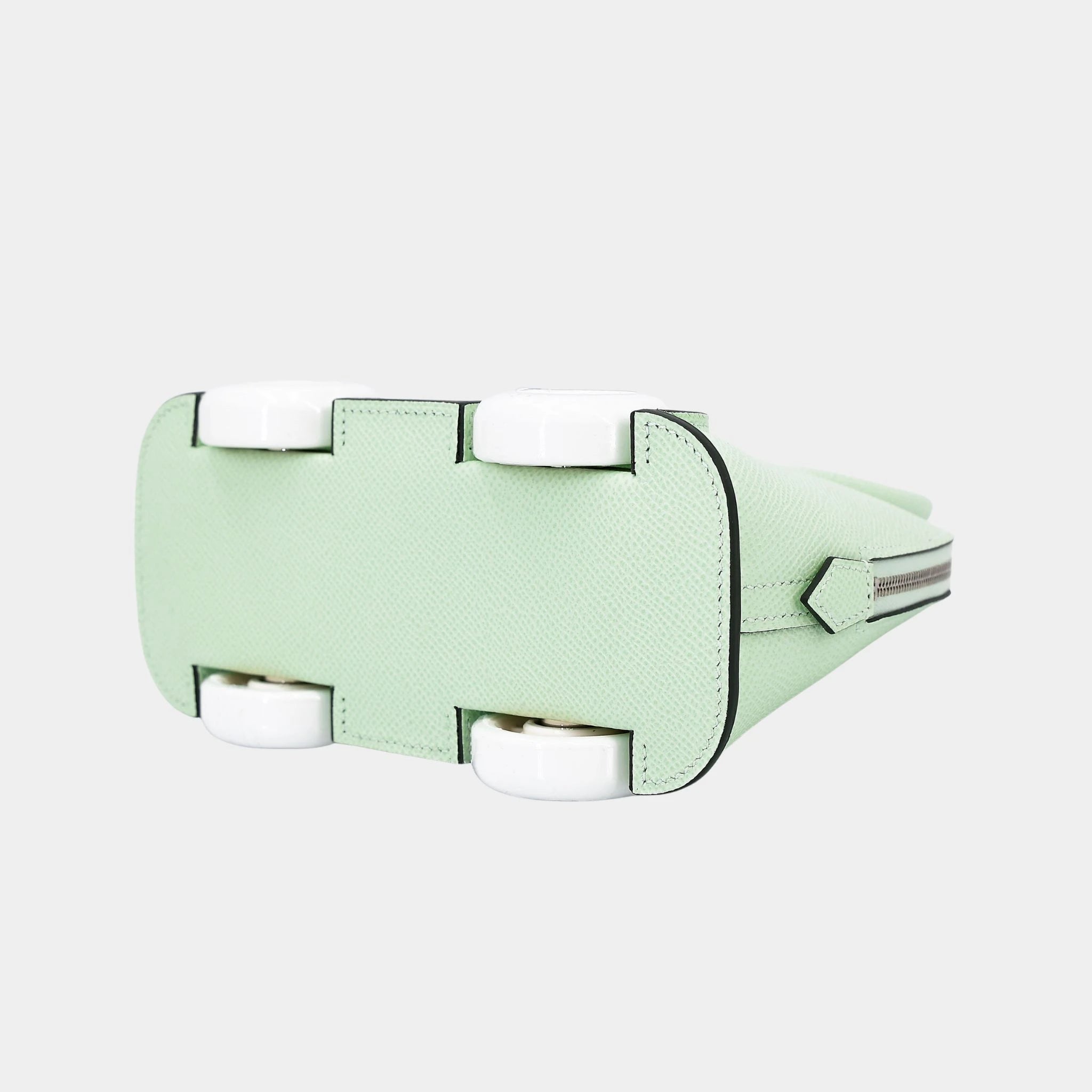 Hermes Bolide On Wheels Epsom Vert Fizz PHW, Bottom