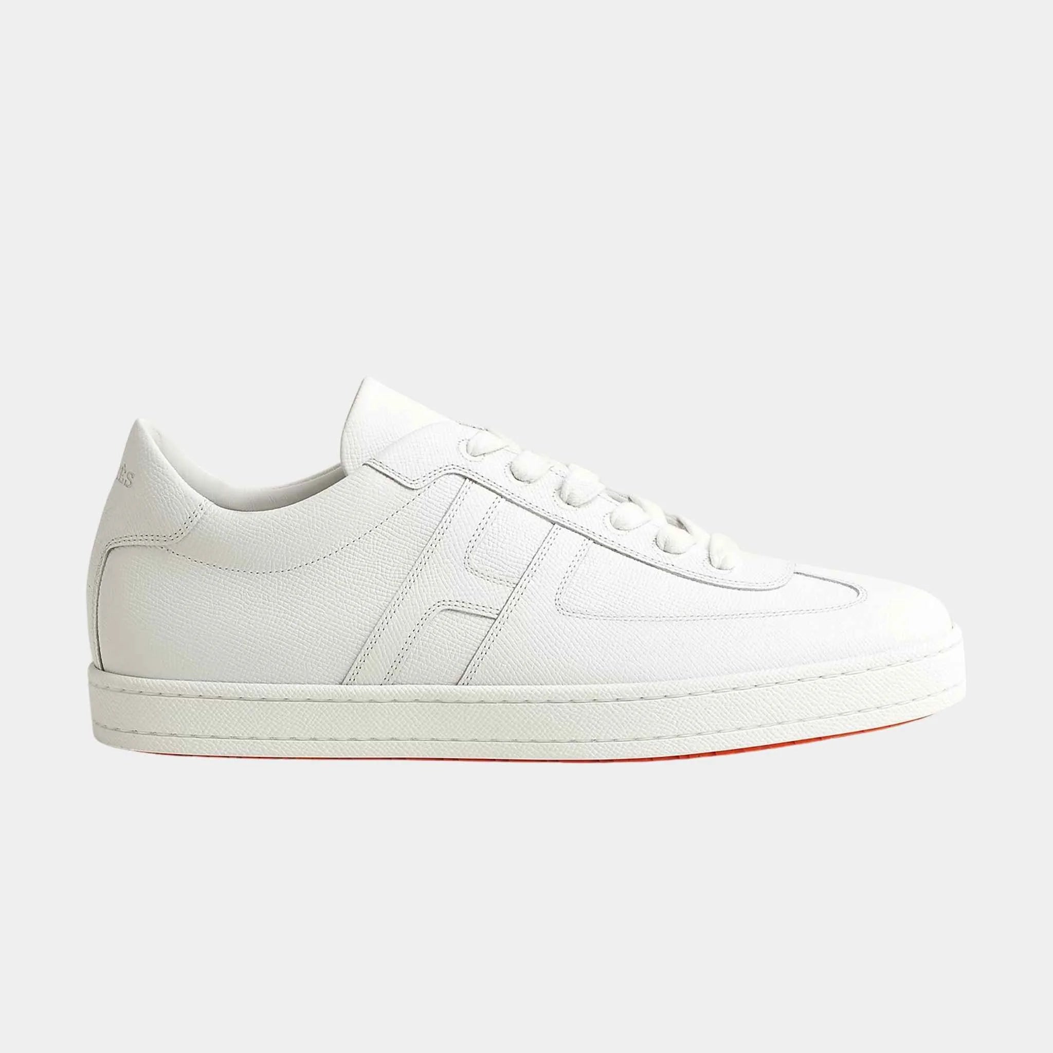 Hermes Boomerang Sneaker Epsom Calfskin, Blanc, Side