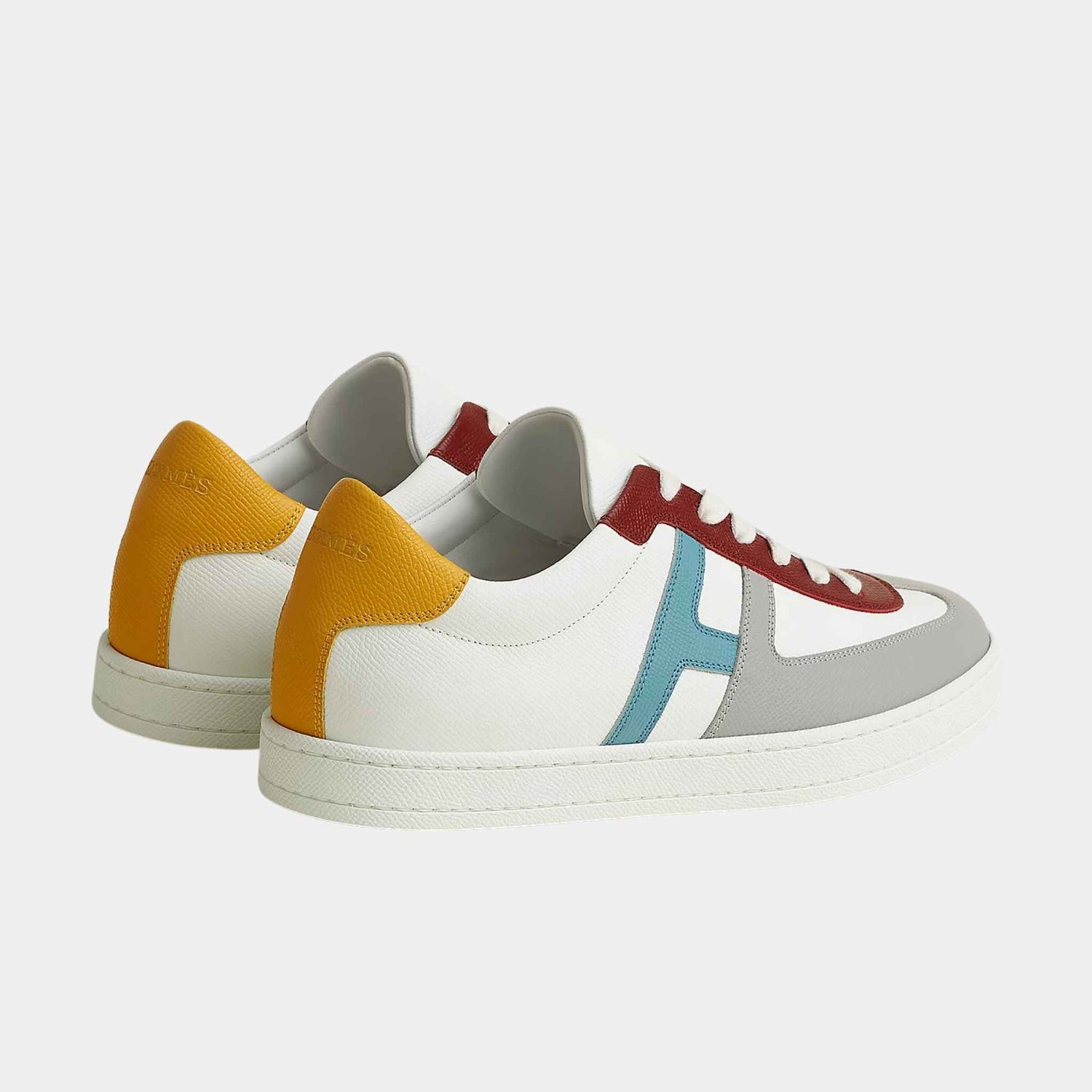 Hermes Boomerang Sneaker Epsom Calfskin, Multicolor Blanc, Back