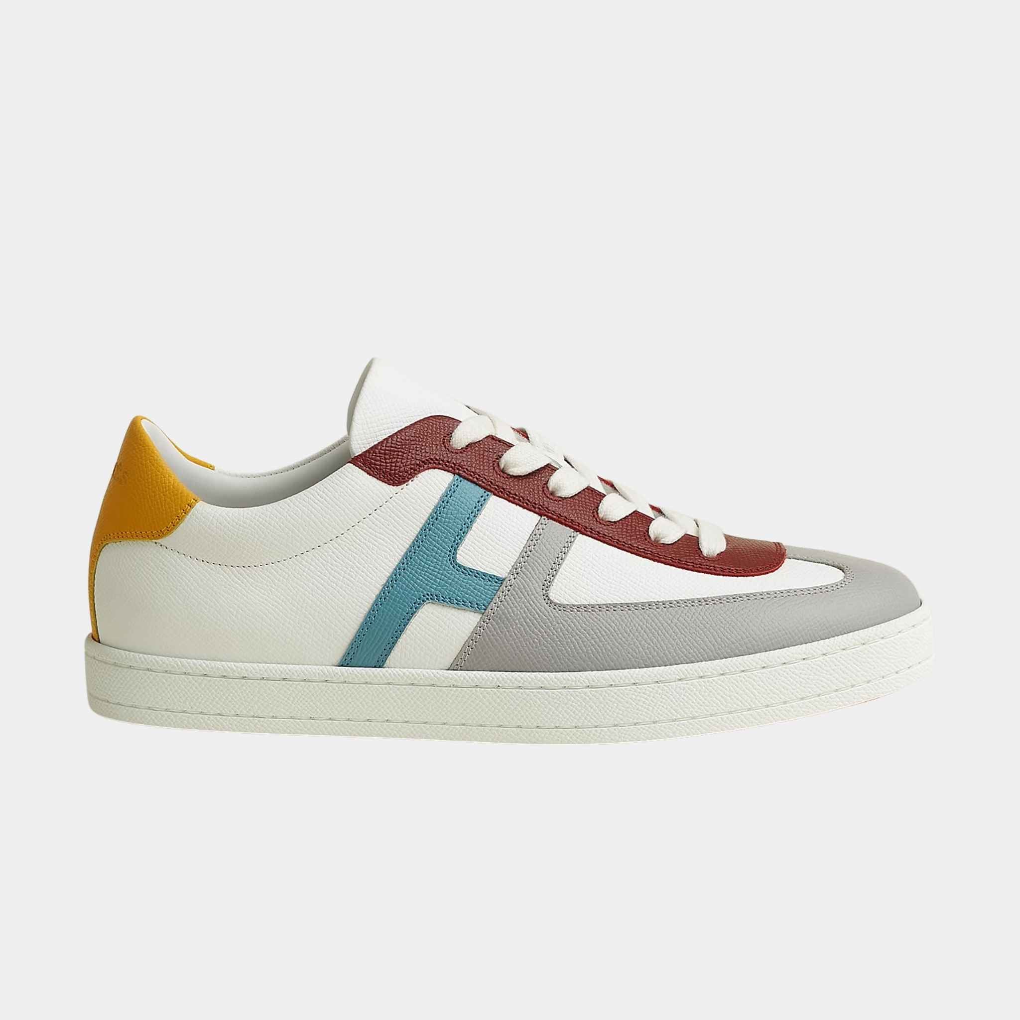 Hermes Boomerang Sneaker Epsom Calfskin, Multicolor Blanc, Side