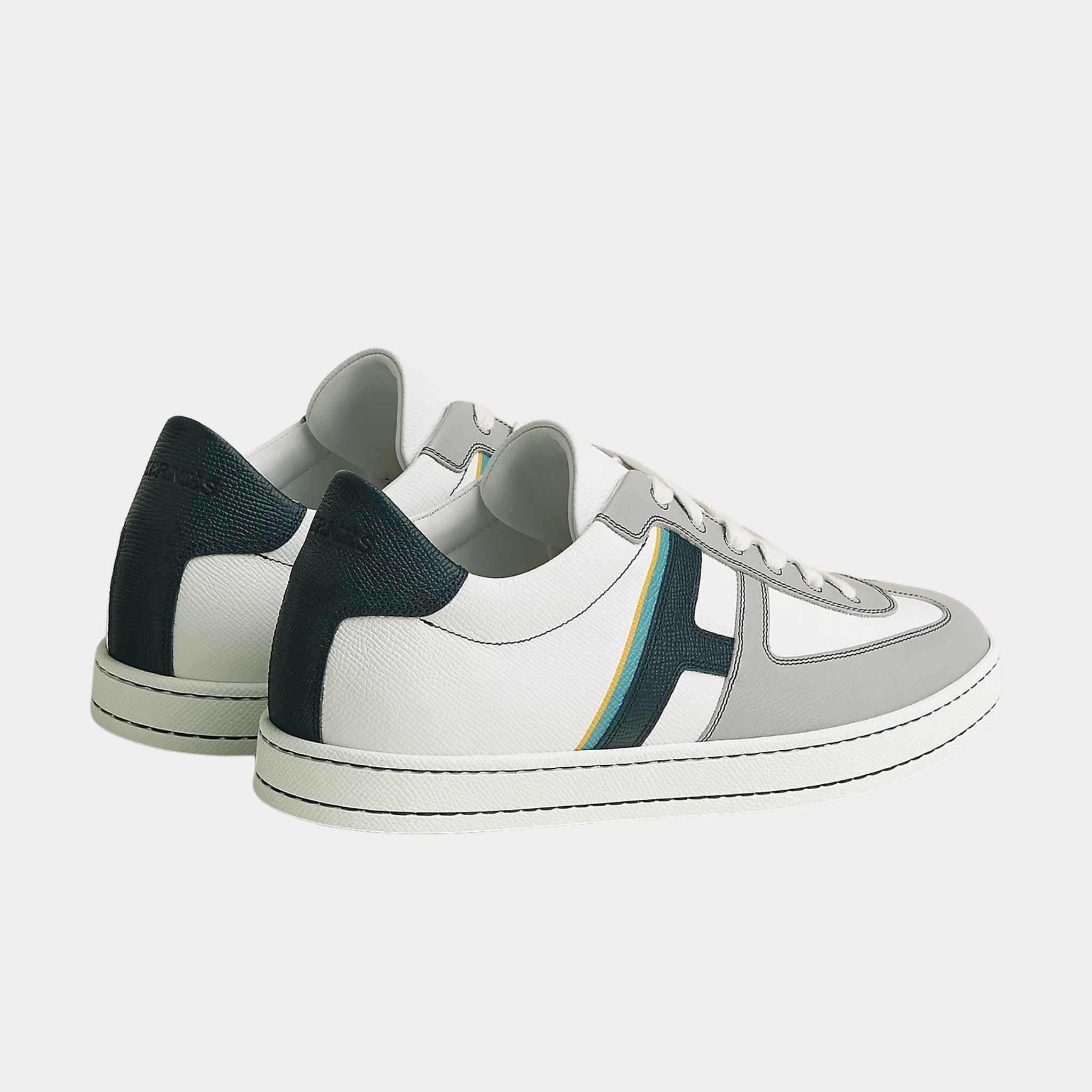 Hermes Boomerang Sneaker Printed Epsom Calfskin, Multicolor Gris Silex, Back