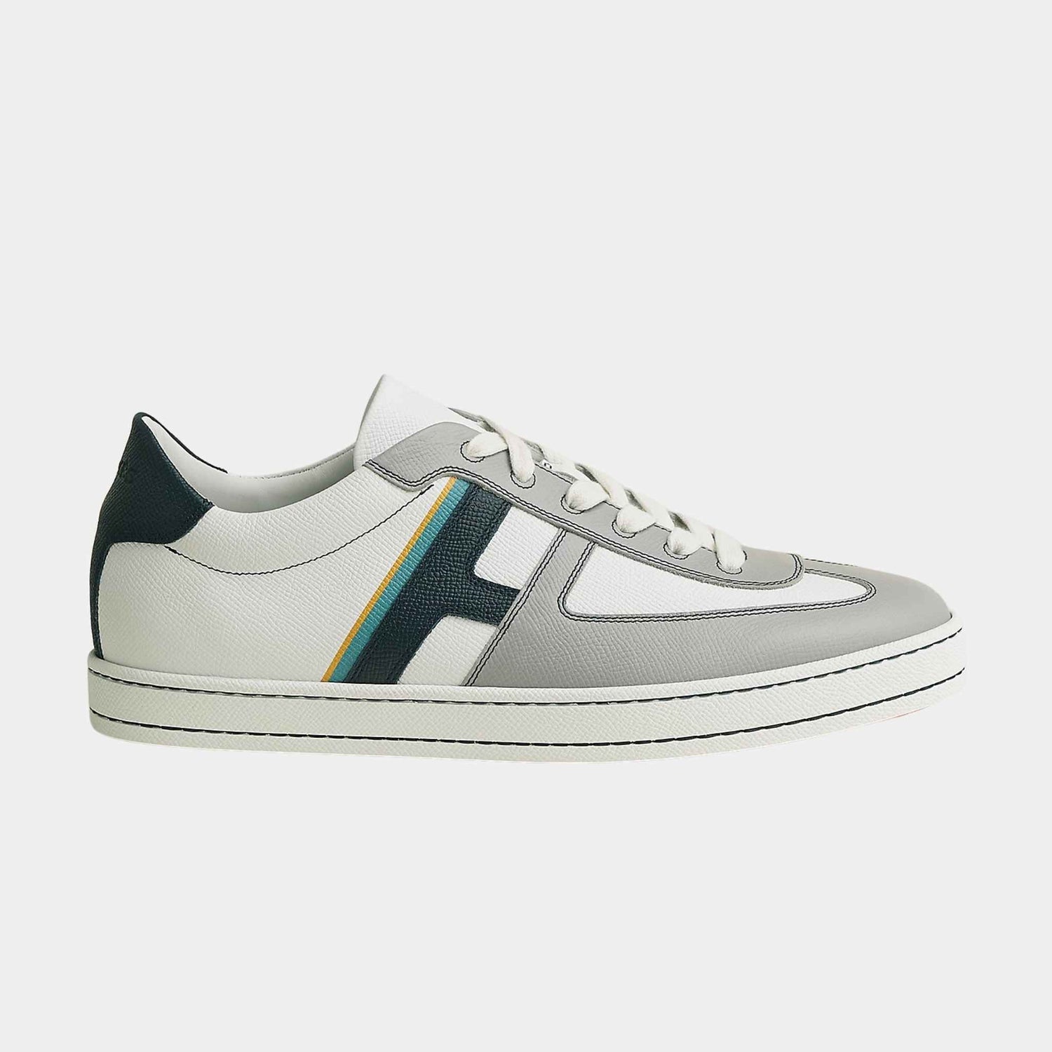 Hermes Boomerang Sneaker Printed Epsom Calfskin, Multicolor Gris Silex, Side