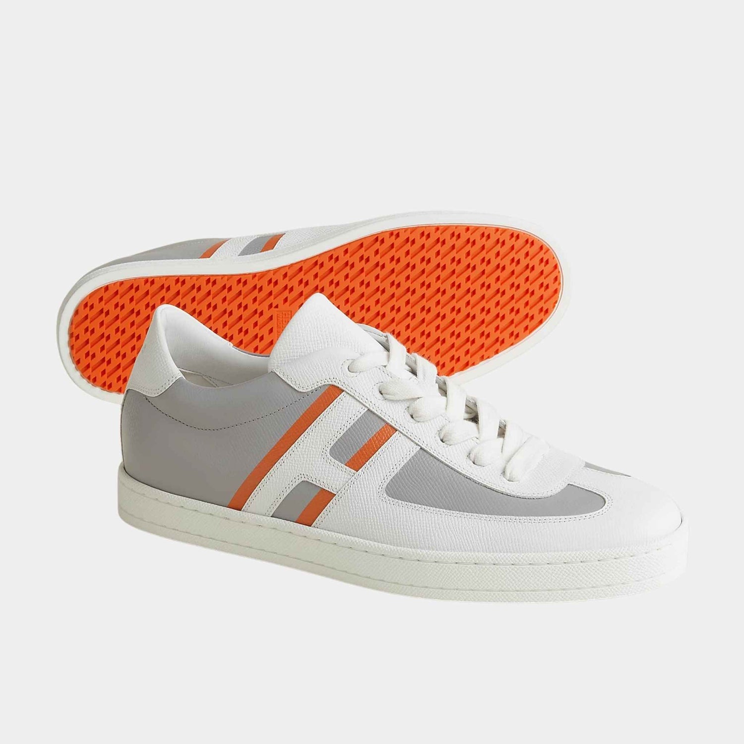 Hermes Boomerang Sneaker Printed Epsom Calfskin, Multicolor Gris Temperance, Front