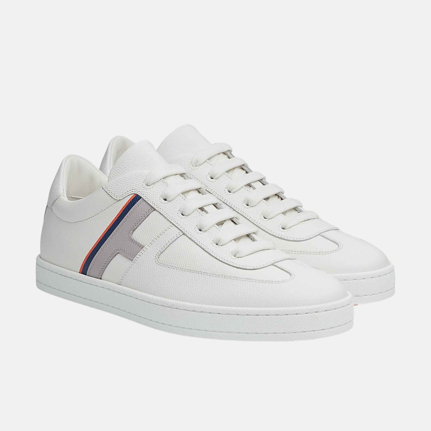 Hermes Boomerang Sneakers Printed Epsom Calfskin, Multicolor Blanc, Front