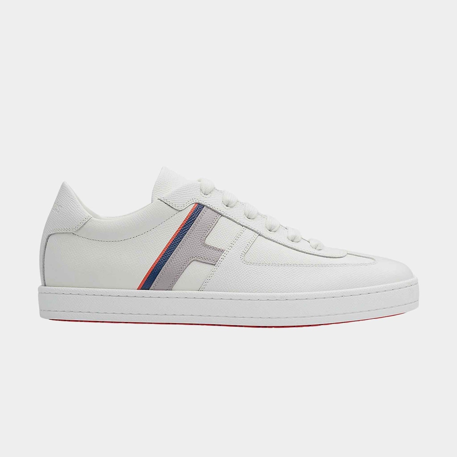 Hermes Boomerang Sneakers Printed Epsom Calfskin, Multicolor Blanc, Side
