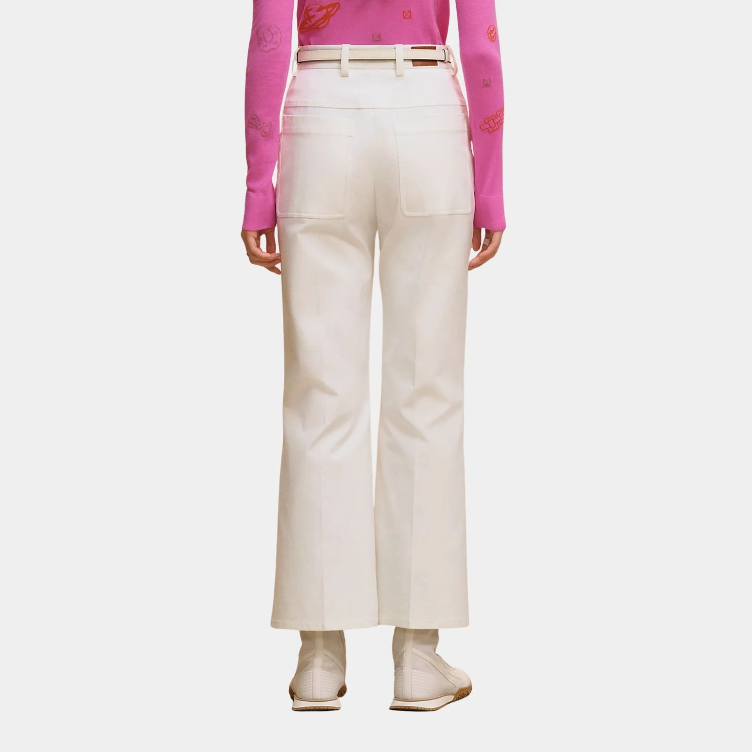 Bootcut Pants in Double Stretch Cotton Twill