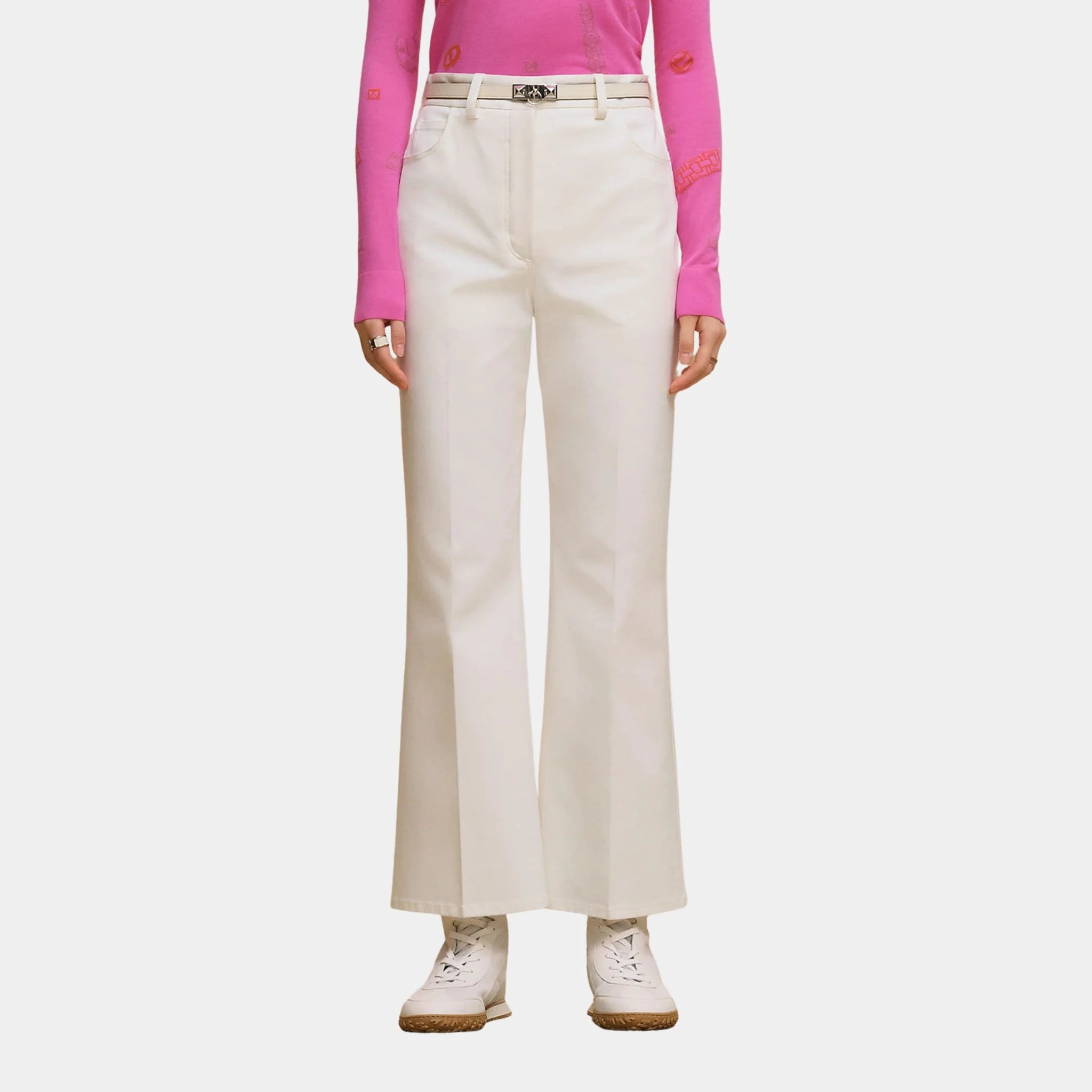 Bootcut Pants in Double Stretch Cotton Twill