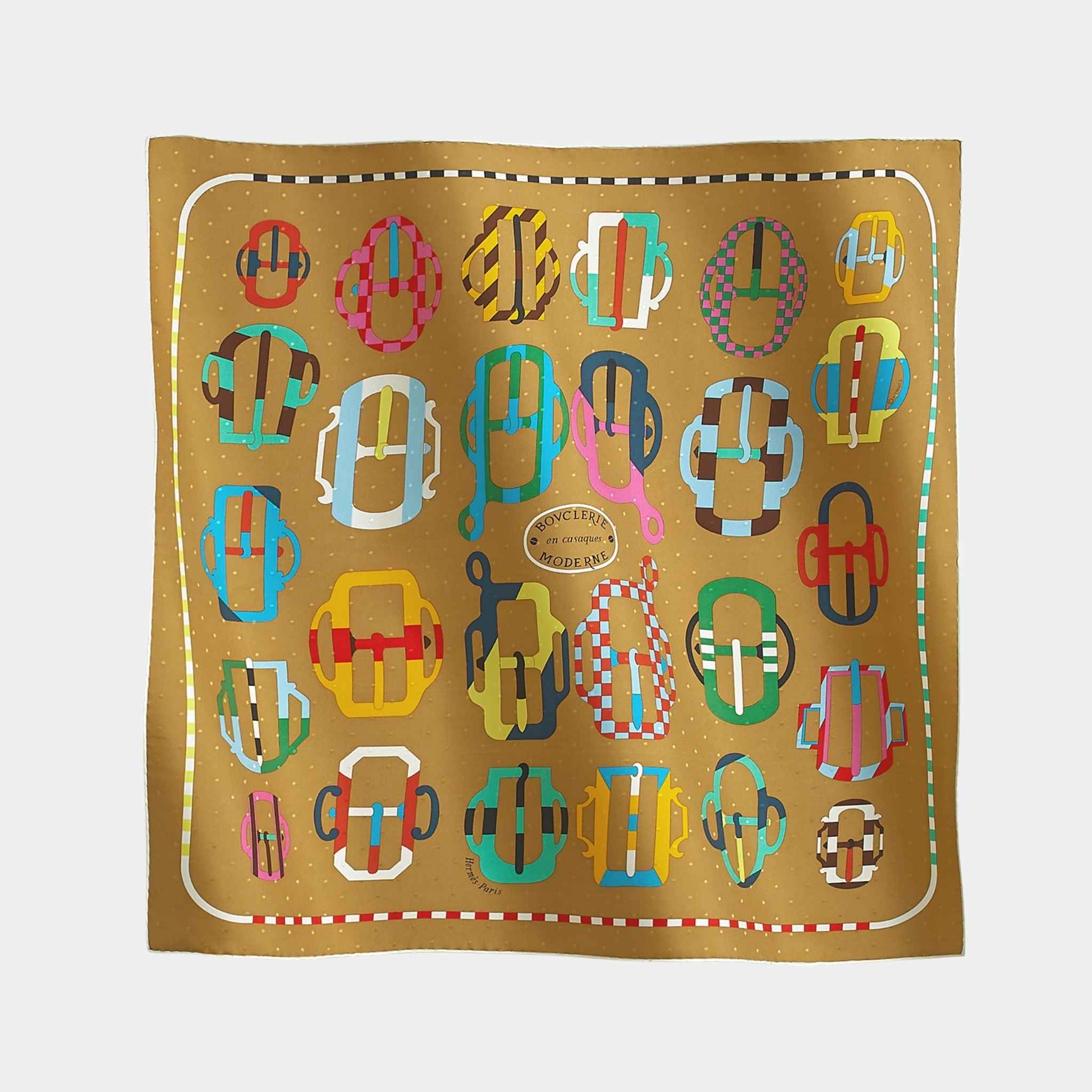 Hermes Bouclerie Moderne Plumetis Scarf 70, Camel Brown